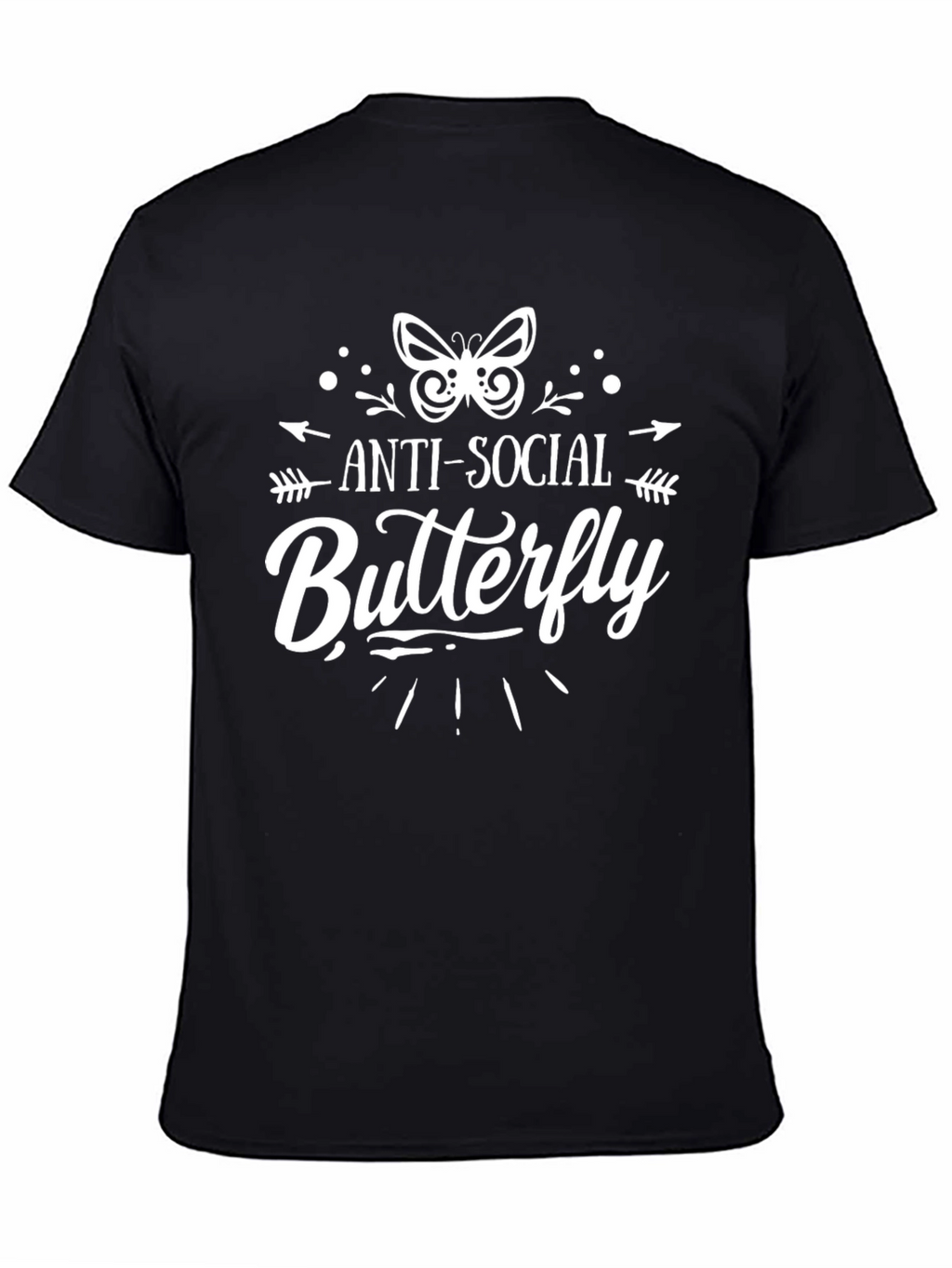 Anti-Social Butterfly Black Graphic T-Shirt