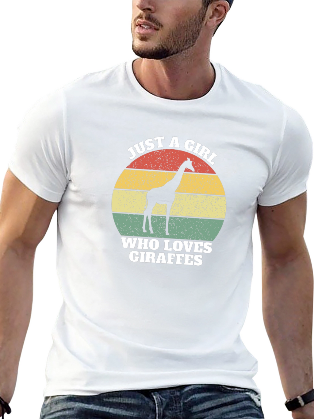 Giraffe Lover Graphic Tee - Retro Sunset Design