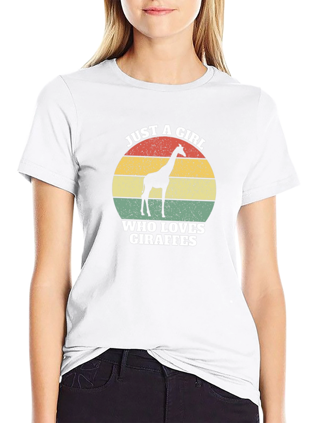 Giraffe Lover Graphic Tee - Retro Sunset Design