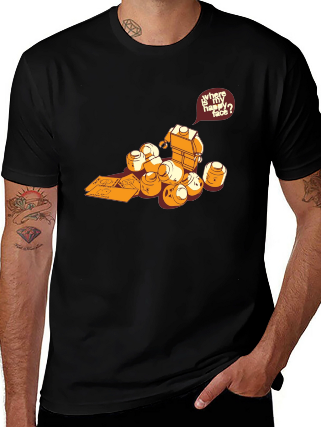 Lego Head Hunt T-Shirt - Find Your Happy Face