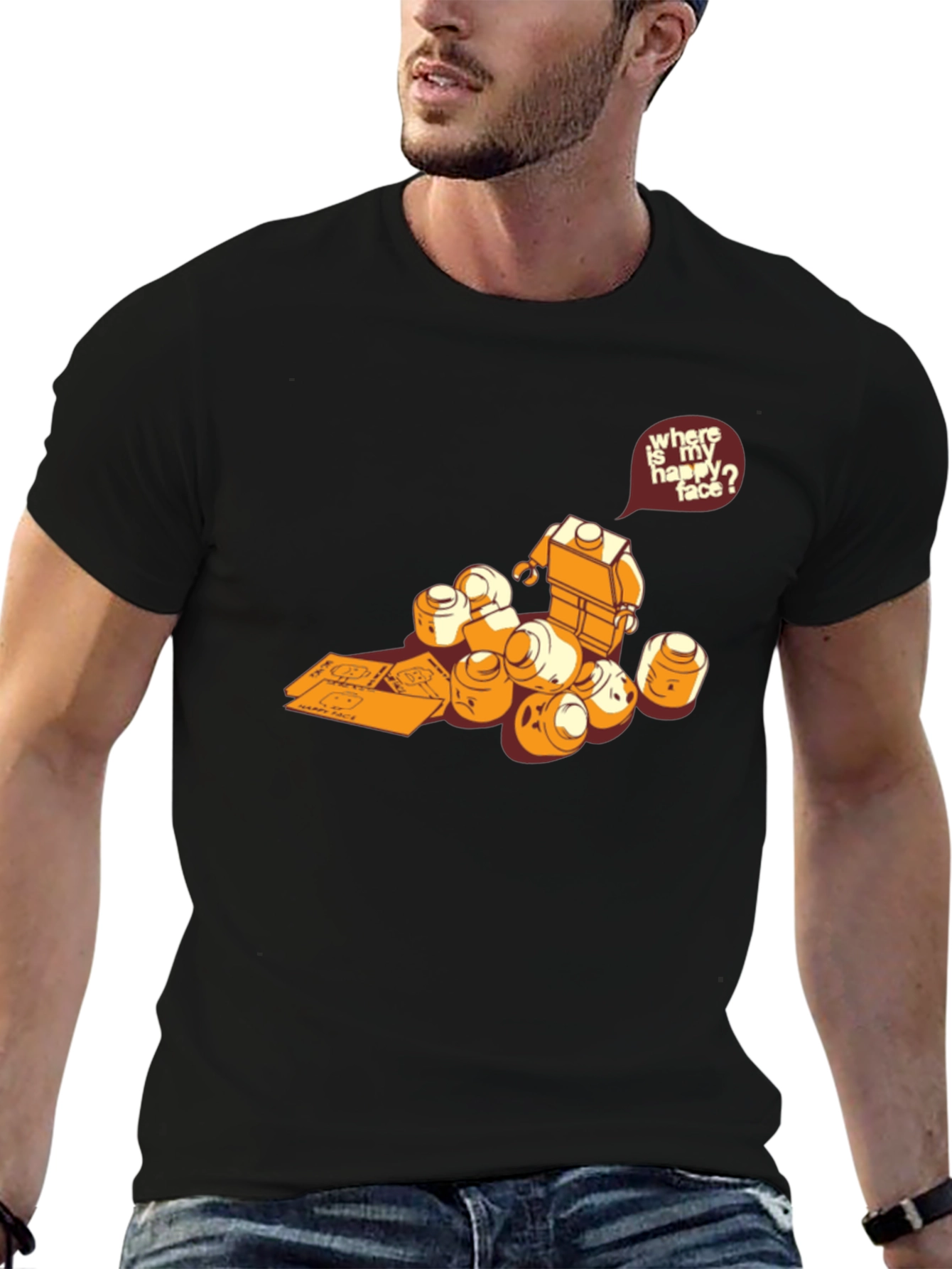 Lego Head Hunt T-Shirt - Find Your Happy Face
