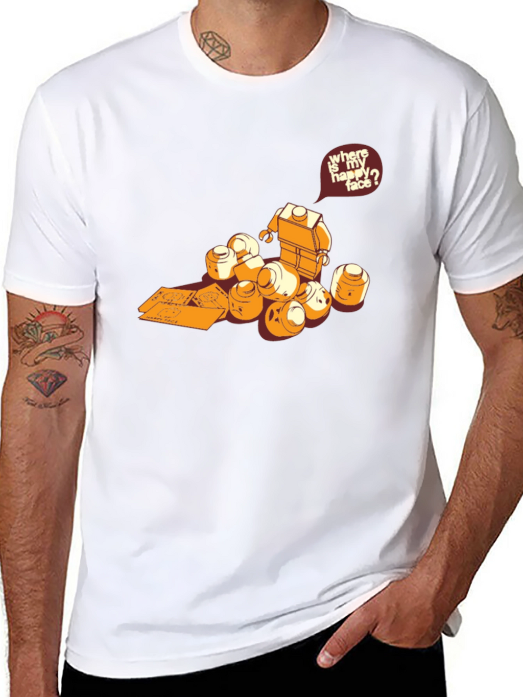 Lego Head Hunt T-Shirt - Find Your Happy Face