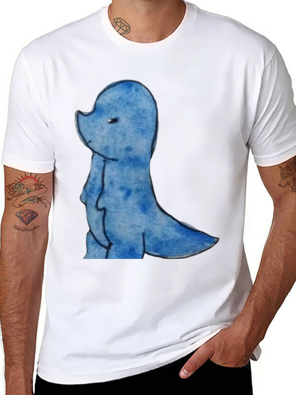 Blue Dino Graphic Tee - Casual Comfort