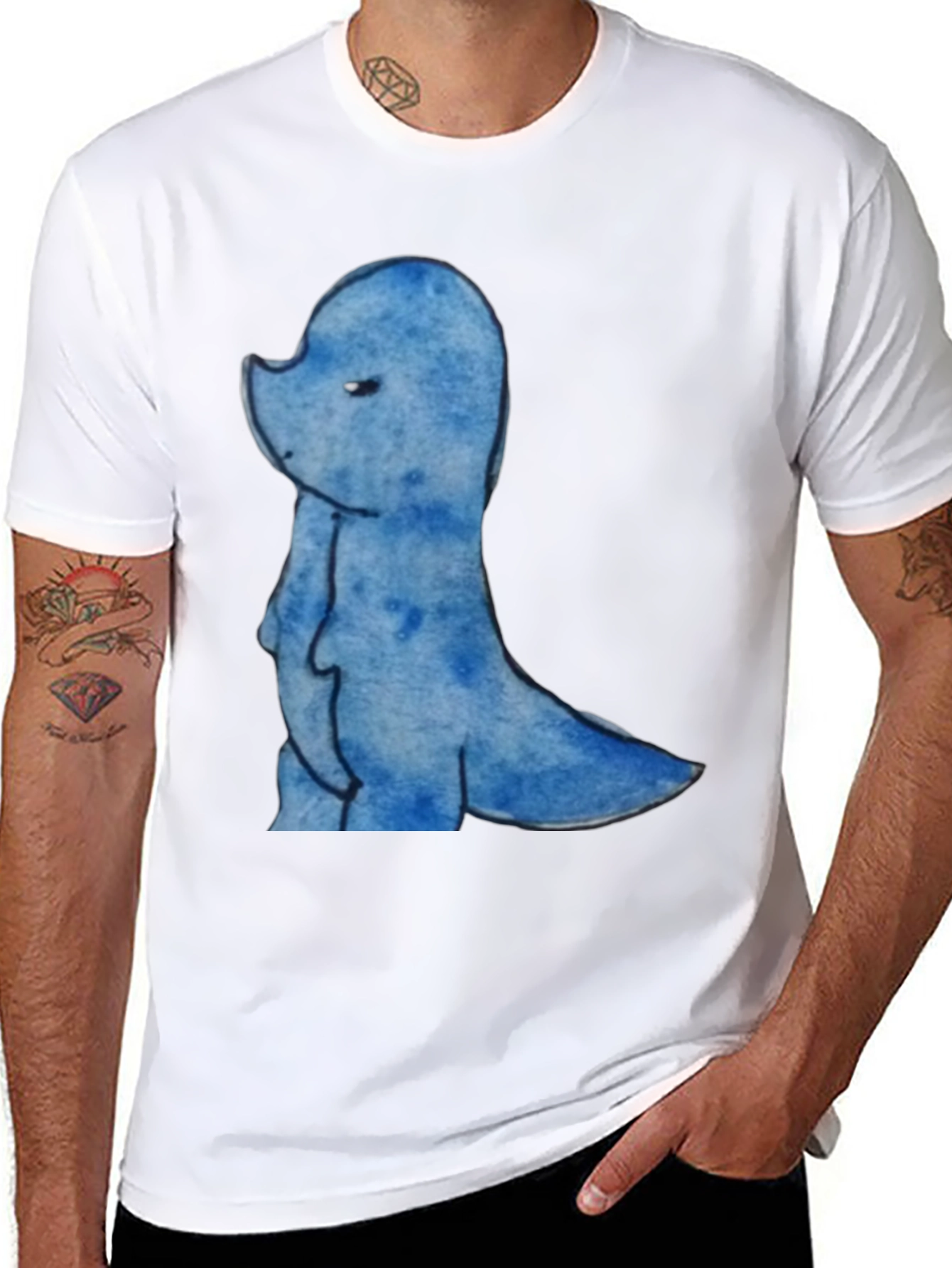 Blue Dino Graphic Tee - Casual Comfort