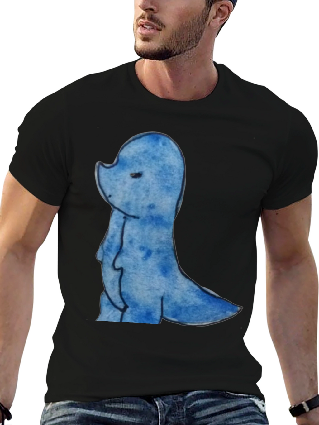 Blue Dino Graphic Tee - Casual Comfort