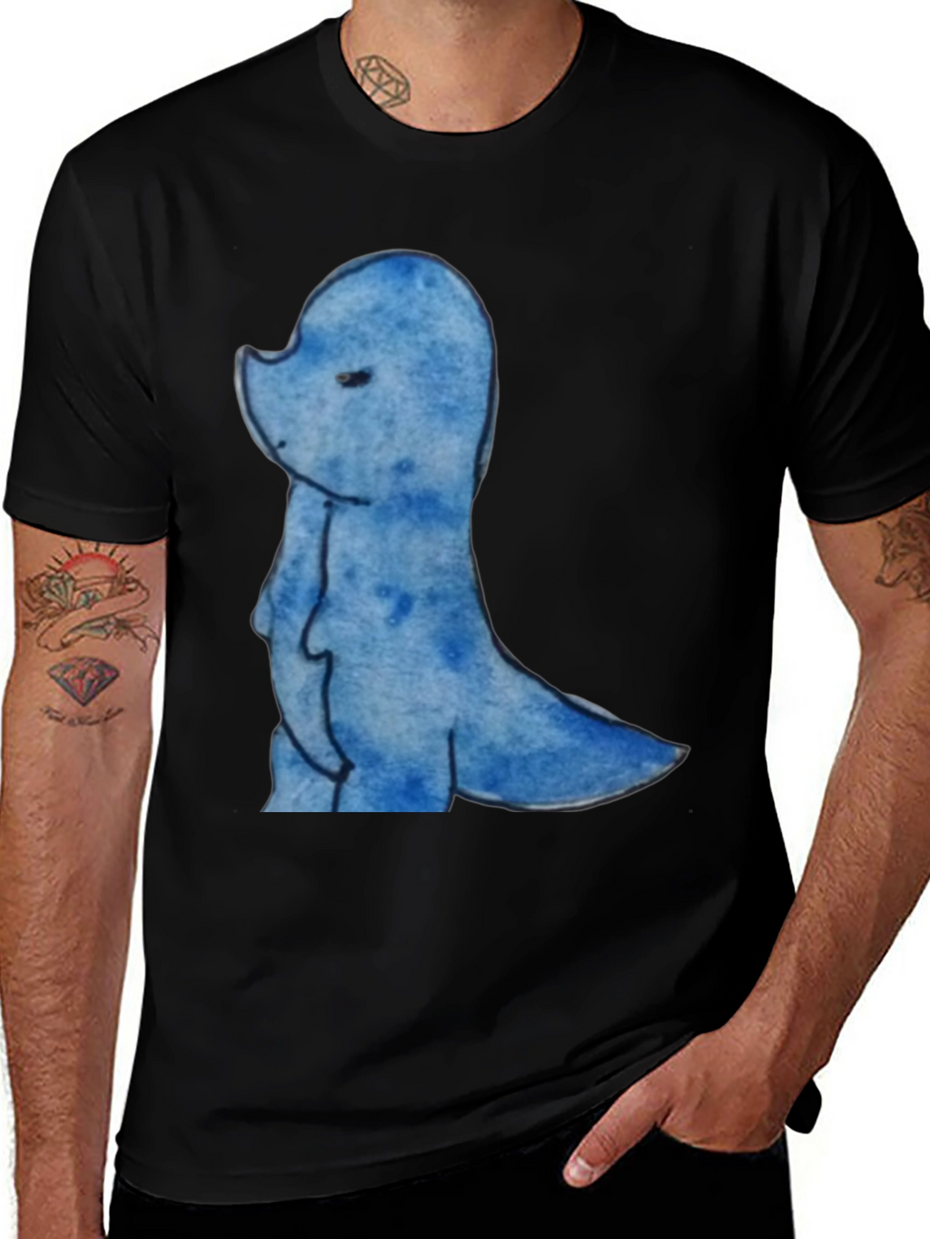 Blue Dino Graphic Tee - Casual Comfort
