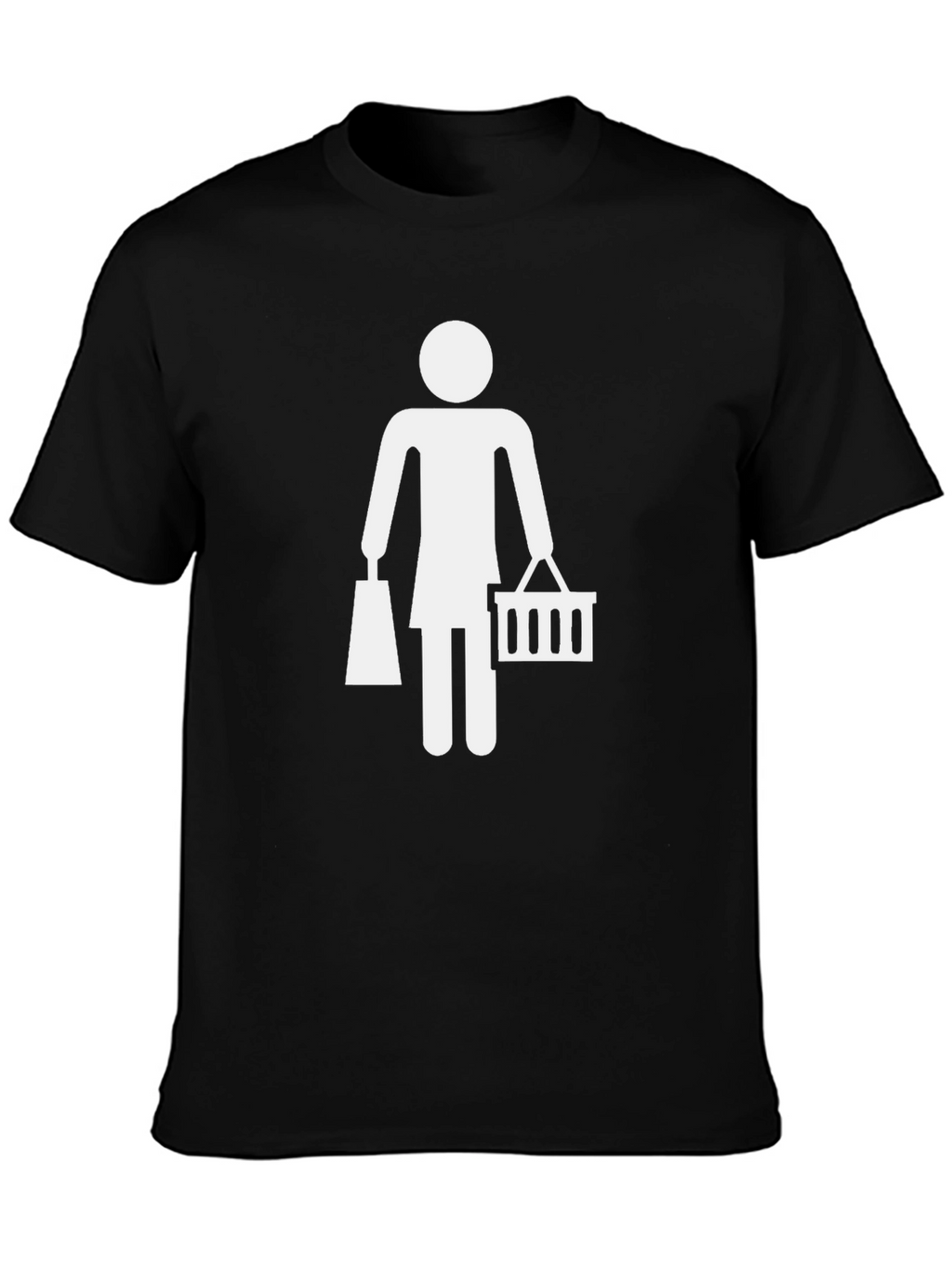 Woman Shopping Graphic Tee - Black