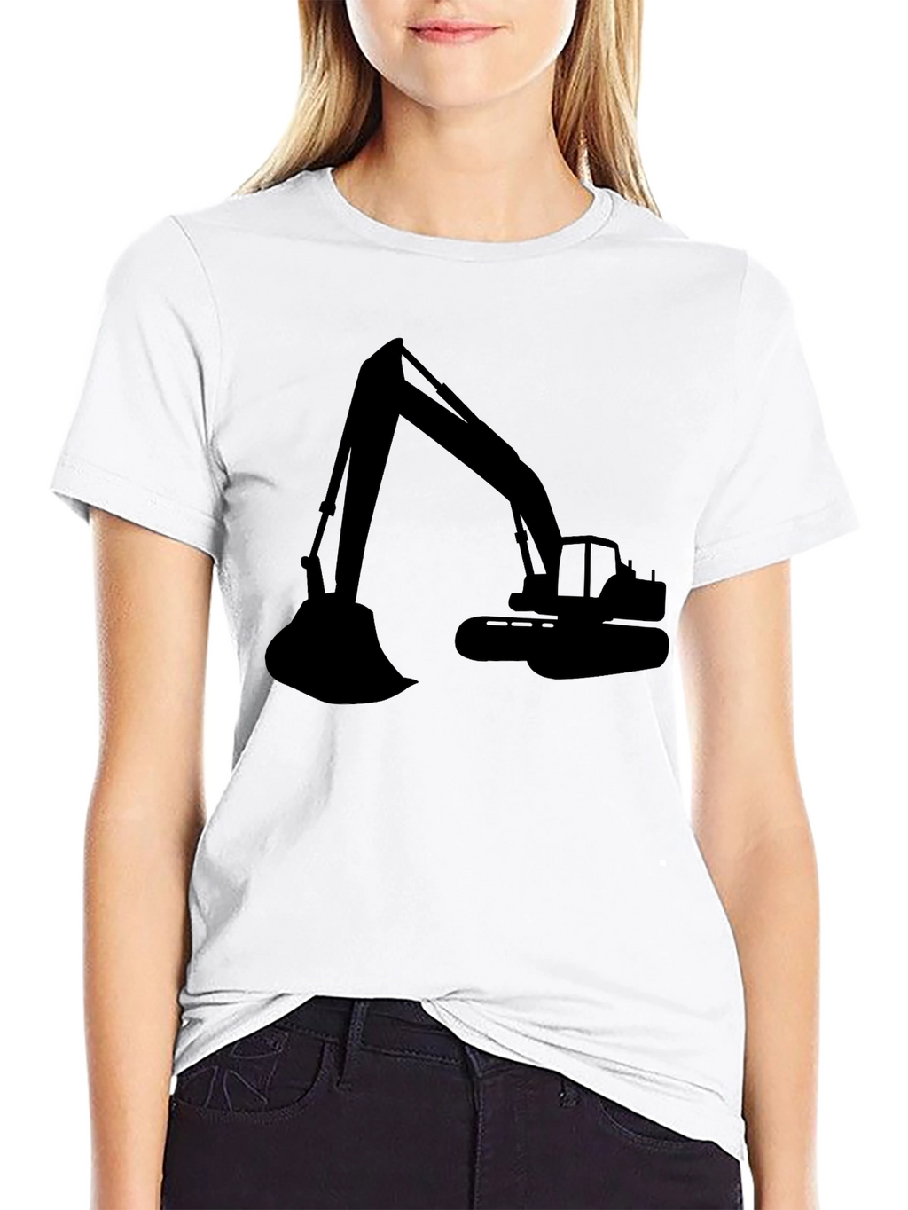 Excavator Graphic Tee - Black Cotton Comfort