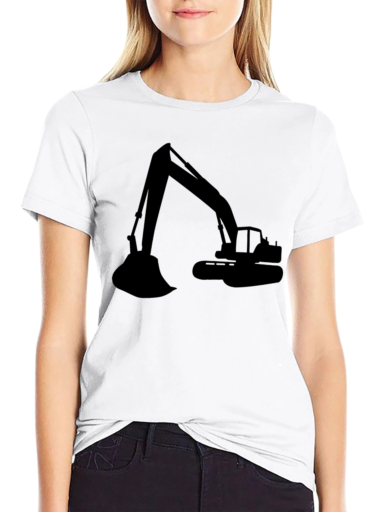 Excavator Graphic Tee - Black Cotton Comfort
