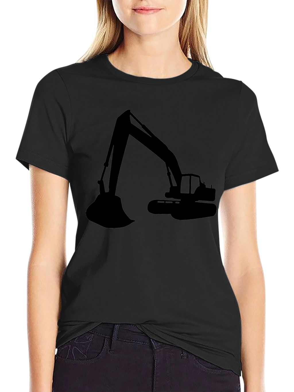 Excavator Graphic Tee - Black Cotton Comfort
