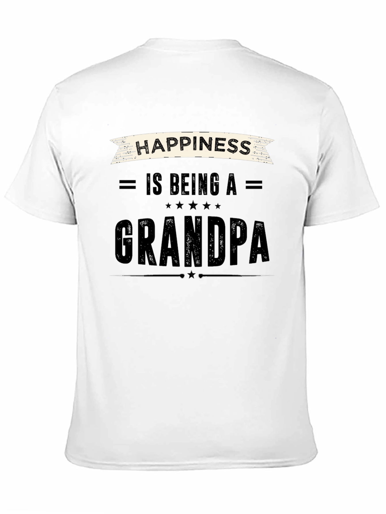 Happiness is Being a Grandpa Black T-Shirt