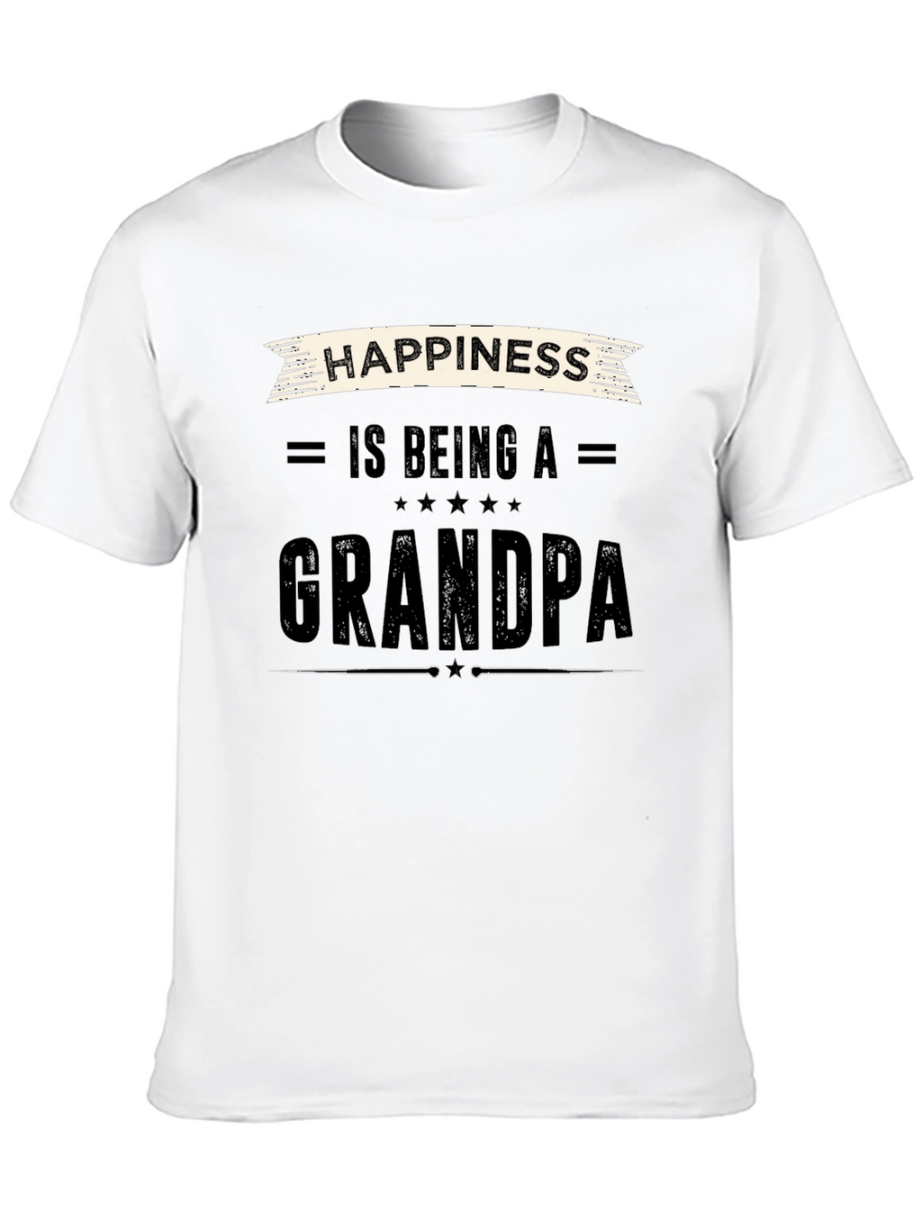 Happiness is Being a Grandpa Black T-Shirt