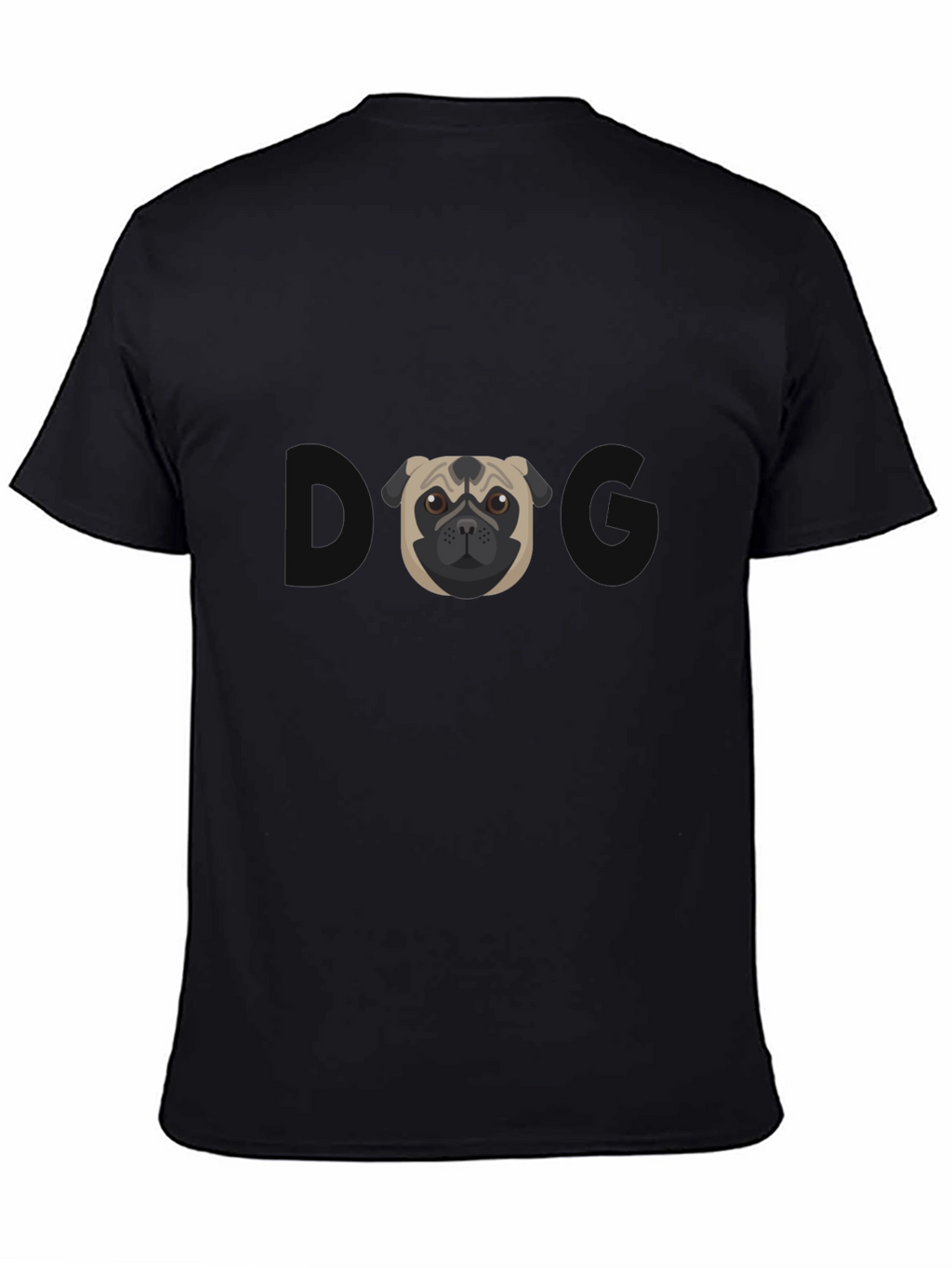 Pug Graphic Tee - Mens Black Cotton T-Shirt