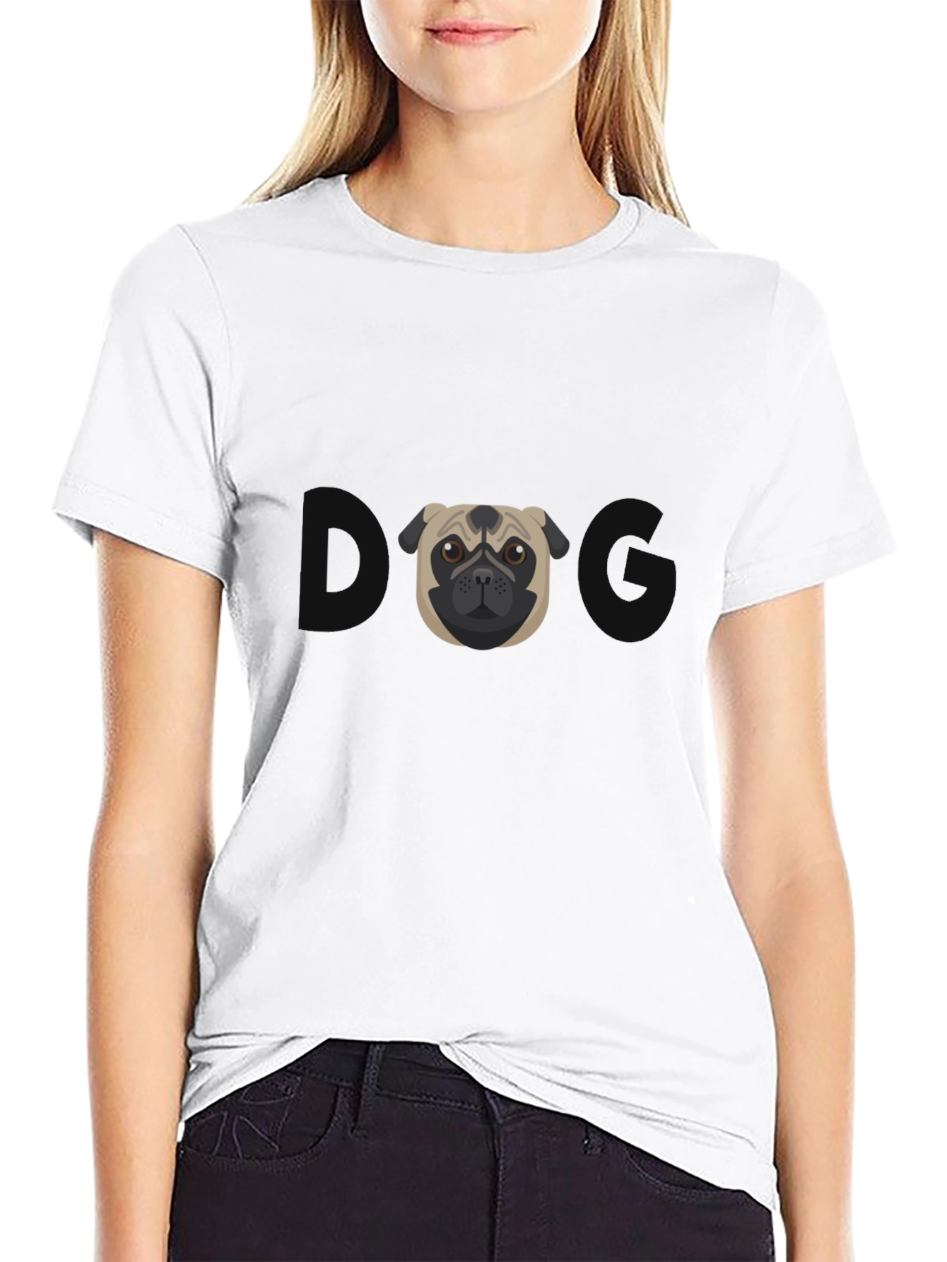 Pug Graphic Tee - Mens Black Cotton T-Shirt