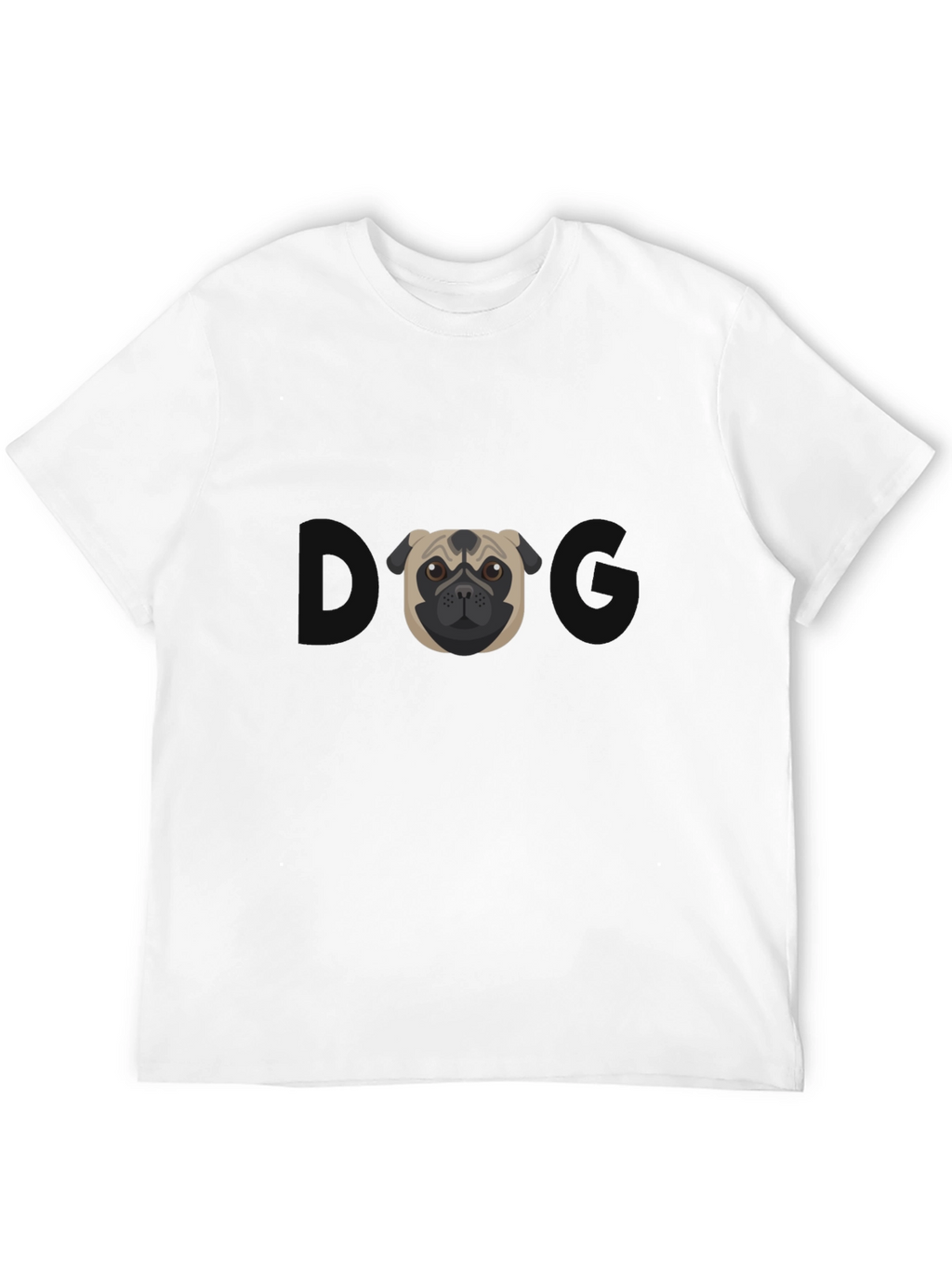 Pug Graphic Tee - Mens Black Cotton T-Shirt