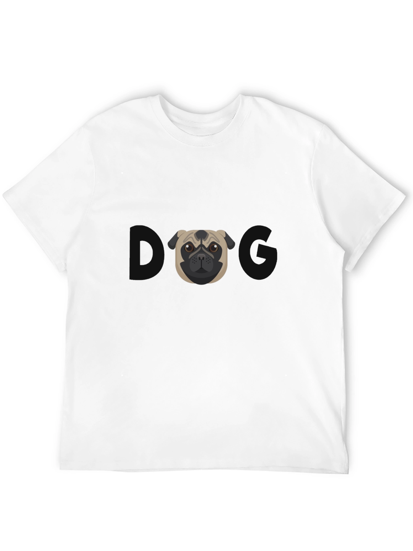 Pug Graphic Tee - Mens Black Cotton T-Shirt