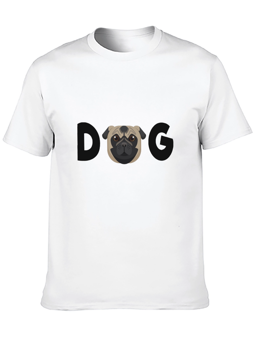Pug Graphic Tee - Mens Black Cotton T-Shirt