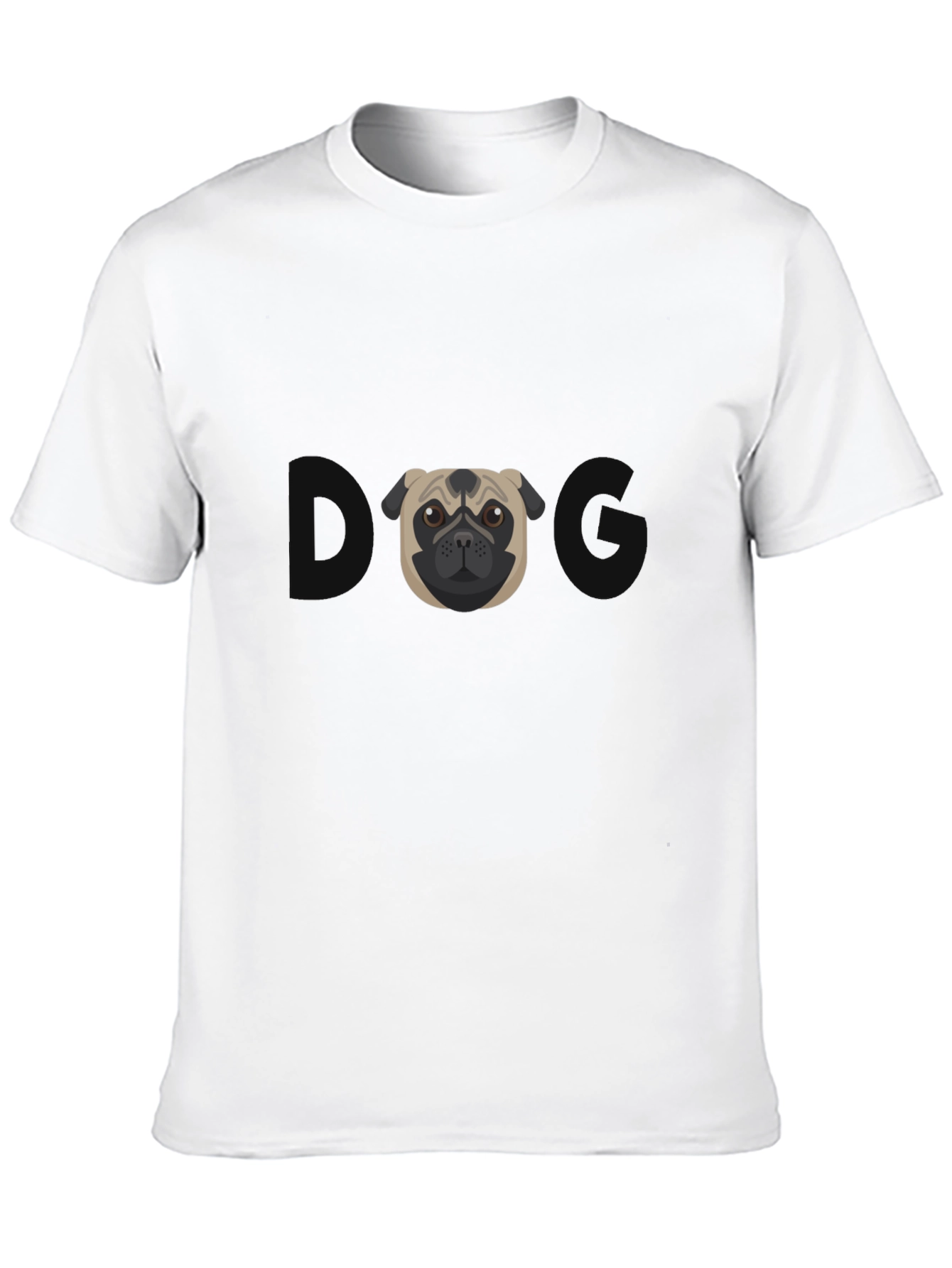 Pug Graphic Tee - Mens Black Cotton T-Shirt
