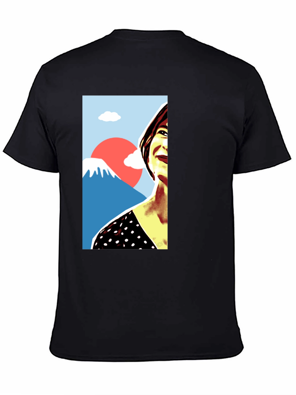 Stylish Graphic Tee - Woman & Mt. Fuji Art