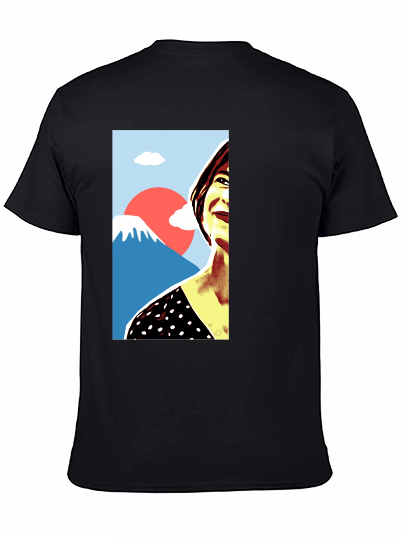 Stylish Graphic Tee - Woman & Mt. Fuji Art