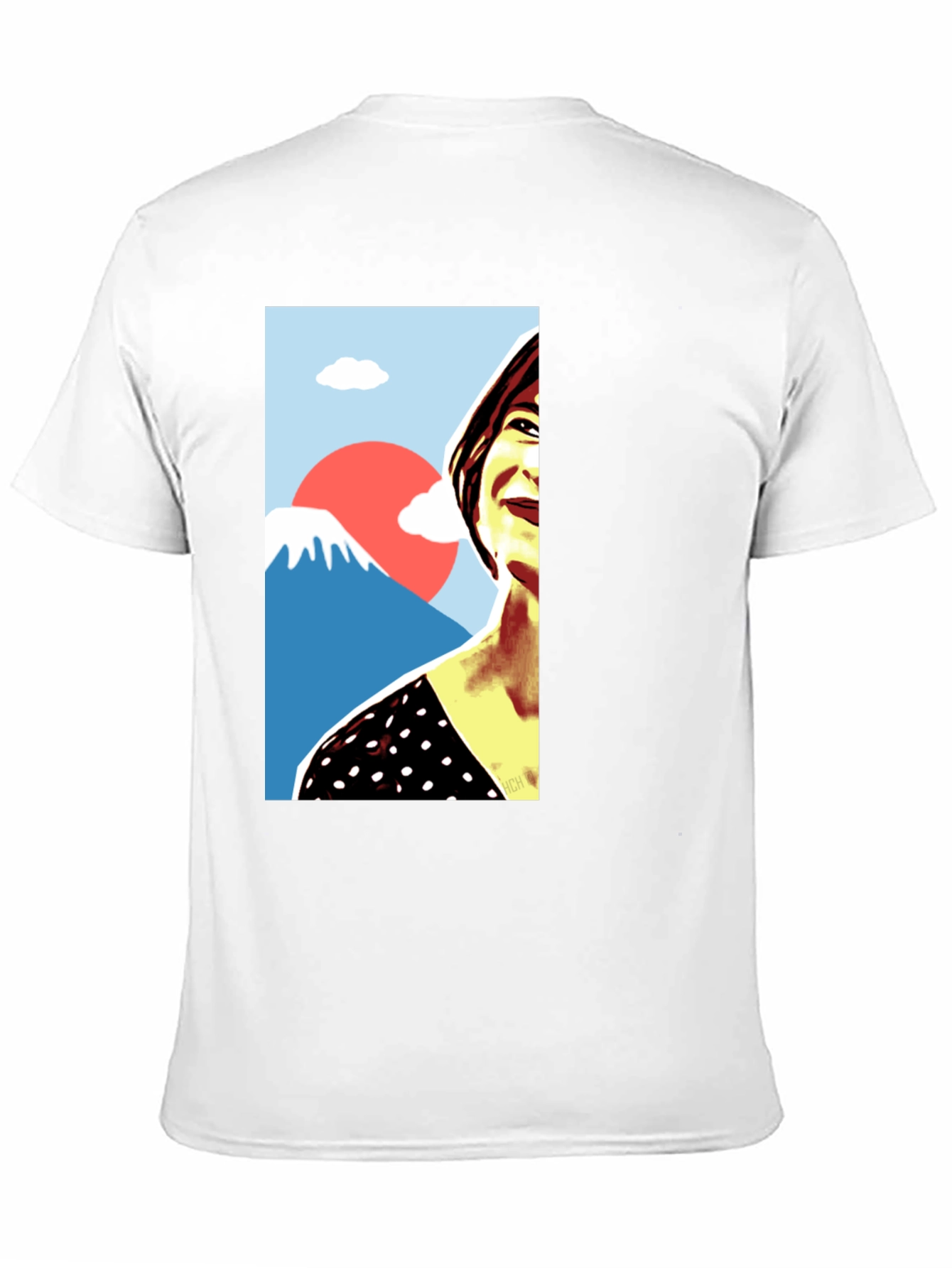Stylish Graphic Tee - Woman & Mt. Fuji Art