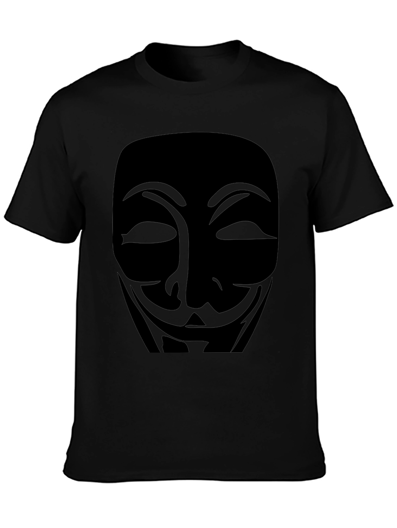 Anonymous Mask Graphic T-Shirt - Black Cotton Tee