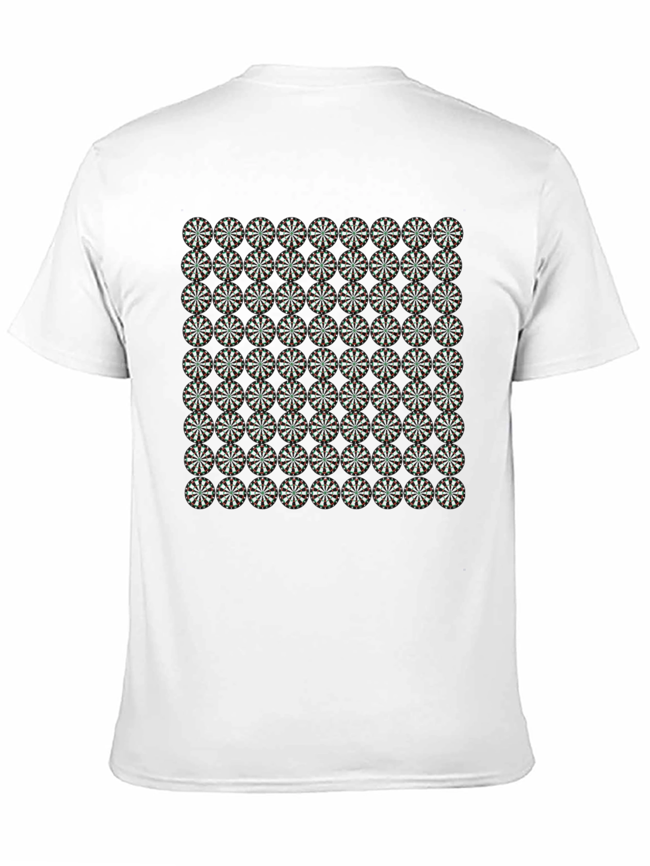 Geometric Floral Pattern Black T-Shirt