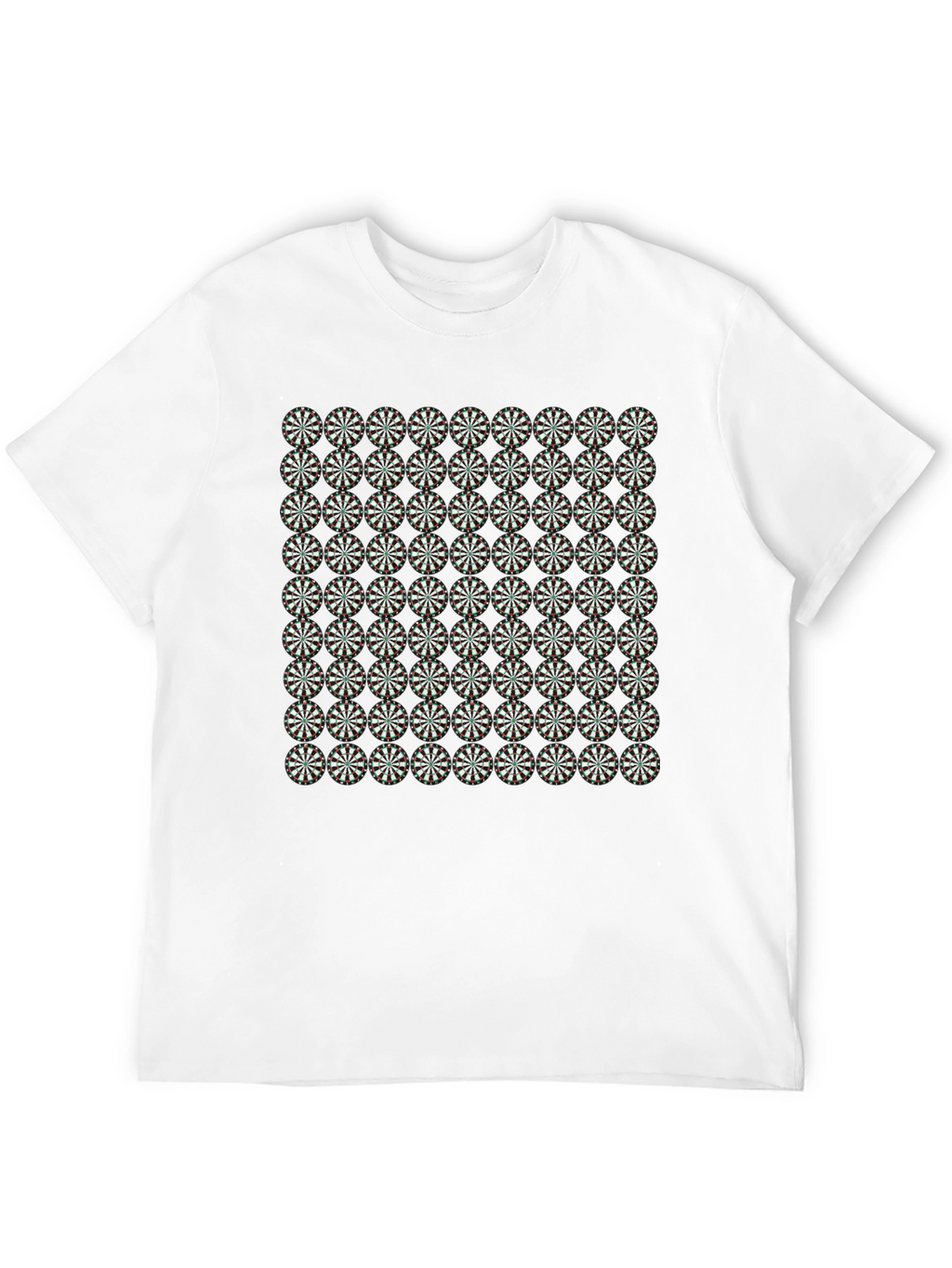 Geometric Floral Pattern Black T-Shirt
