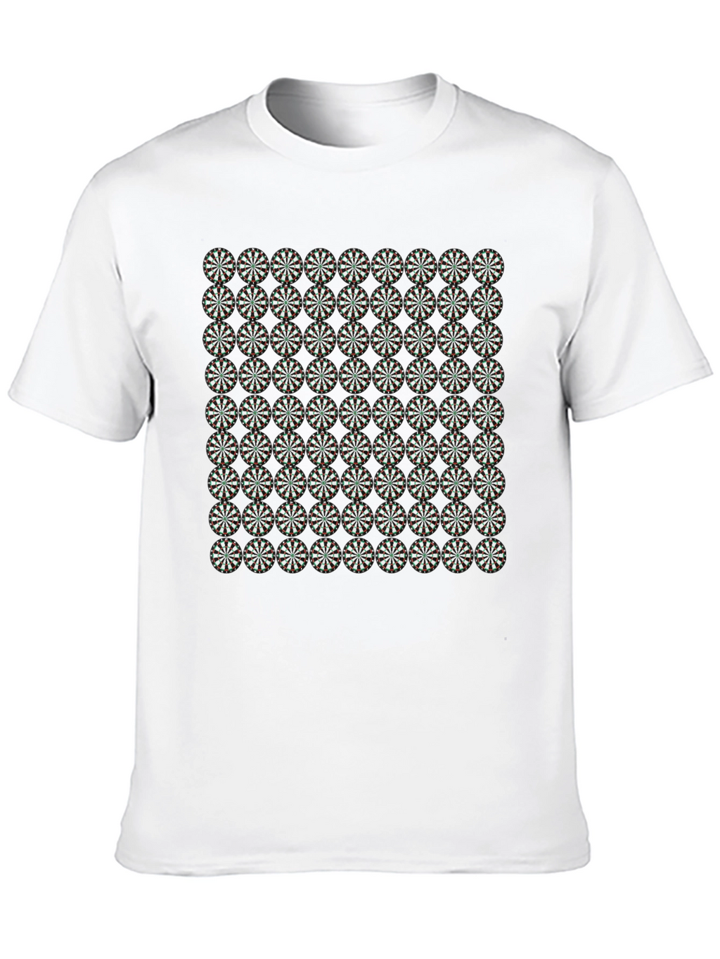 Geometric Floral Pattern Black T-Shirt