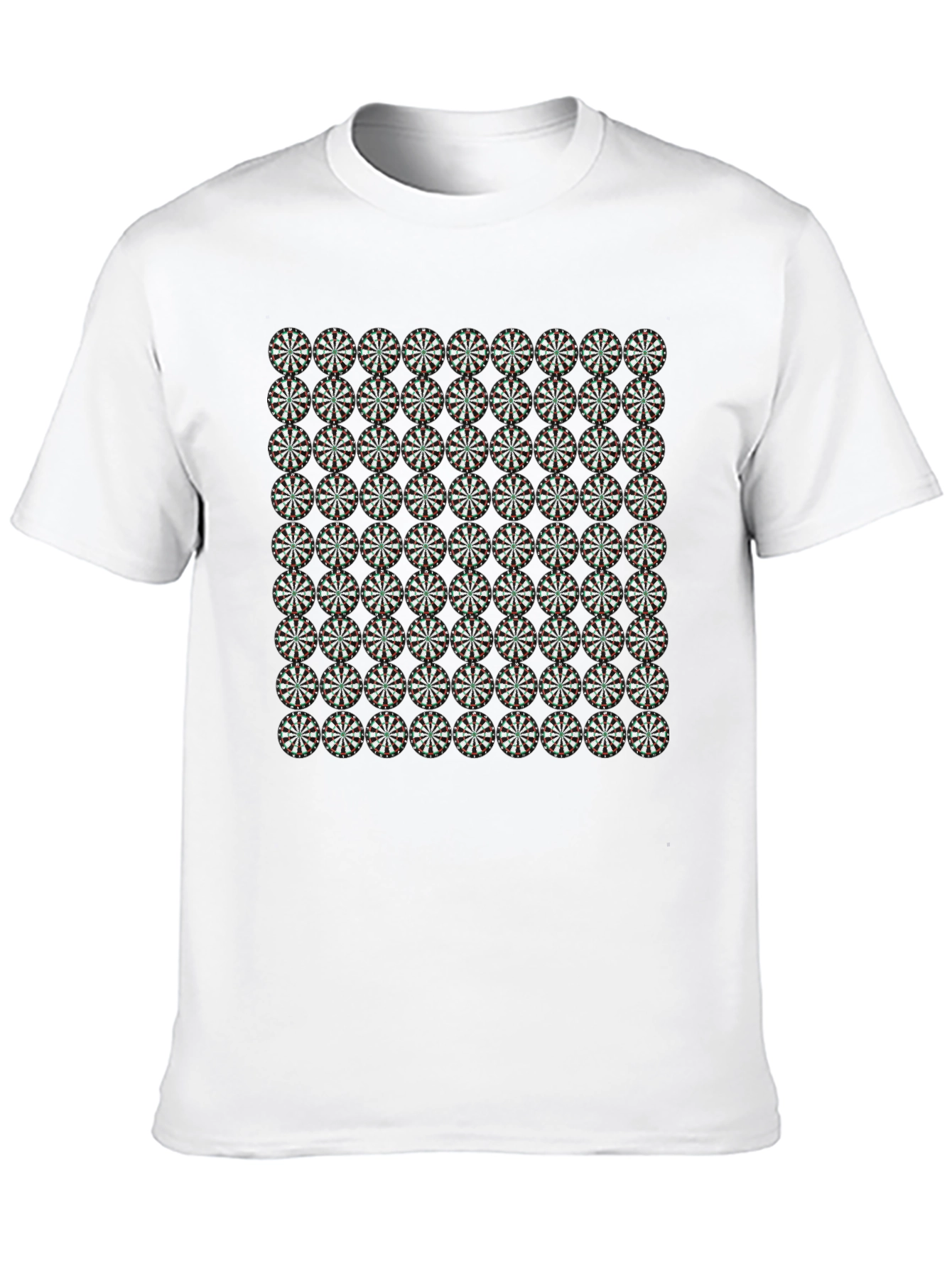 Geometric Floral Pattern Black T-Shirt