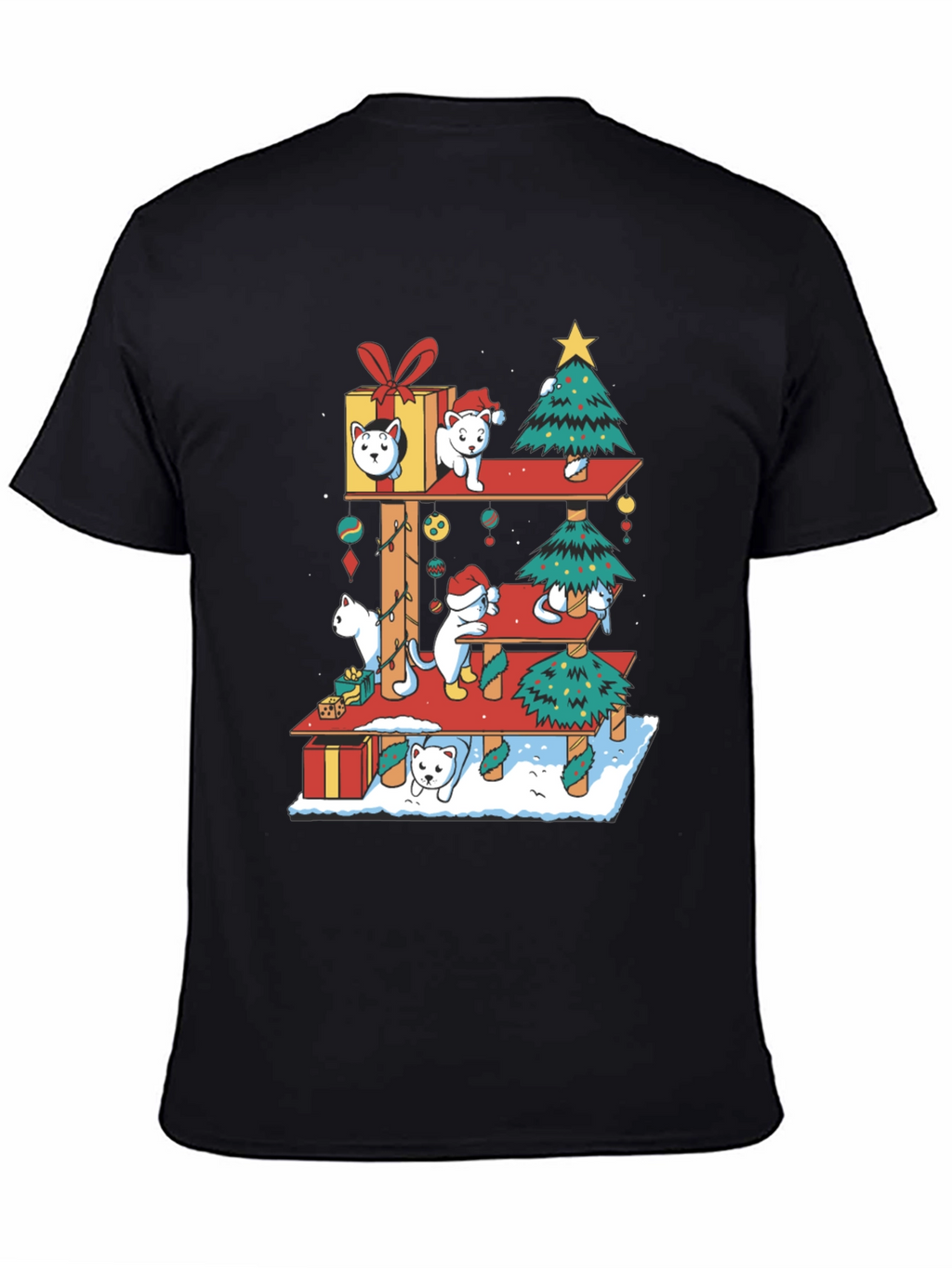 Holiday Cat Tree T-Shirt - Christmas Cats