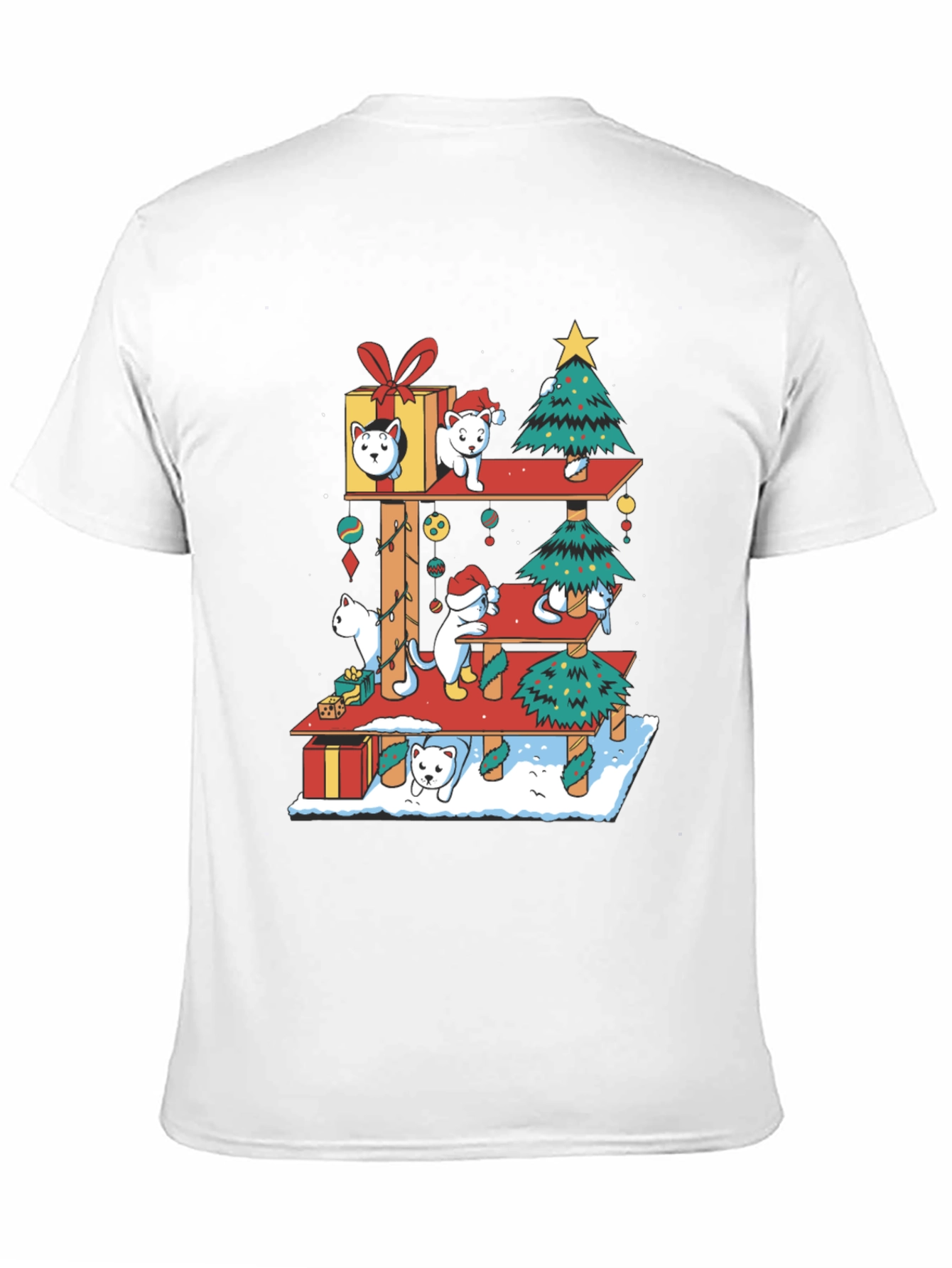 Holiday Cat Tree T-Shirt - Christmas Cats