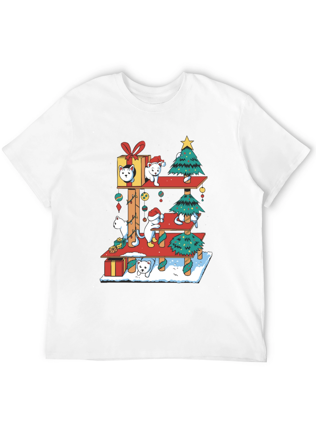 Holiday Cat Tree T-Shirt - Christmas Cats