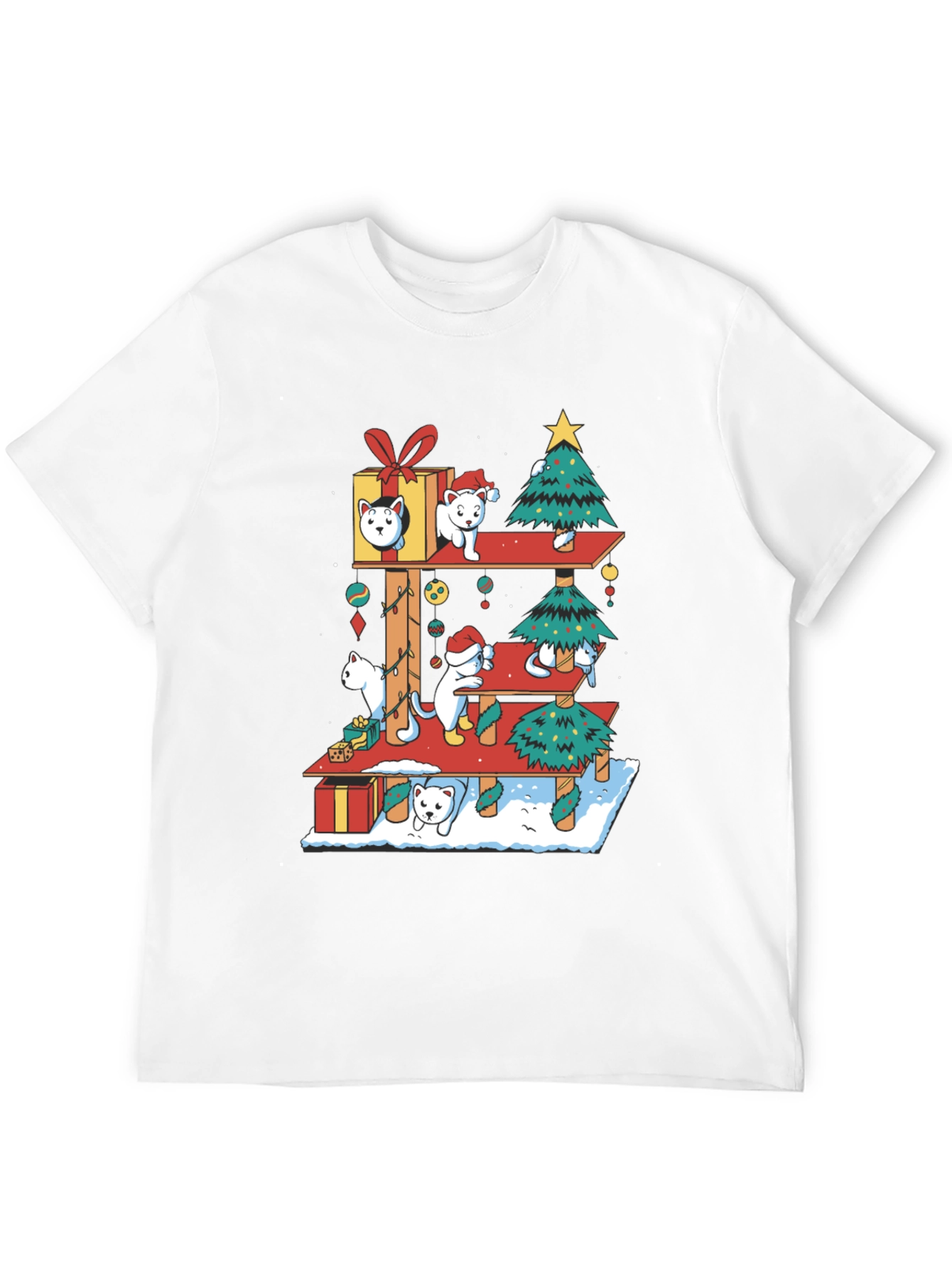 Holiday Cat Tree T-Shirt - Christmas Cats