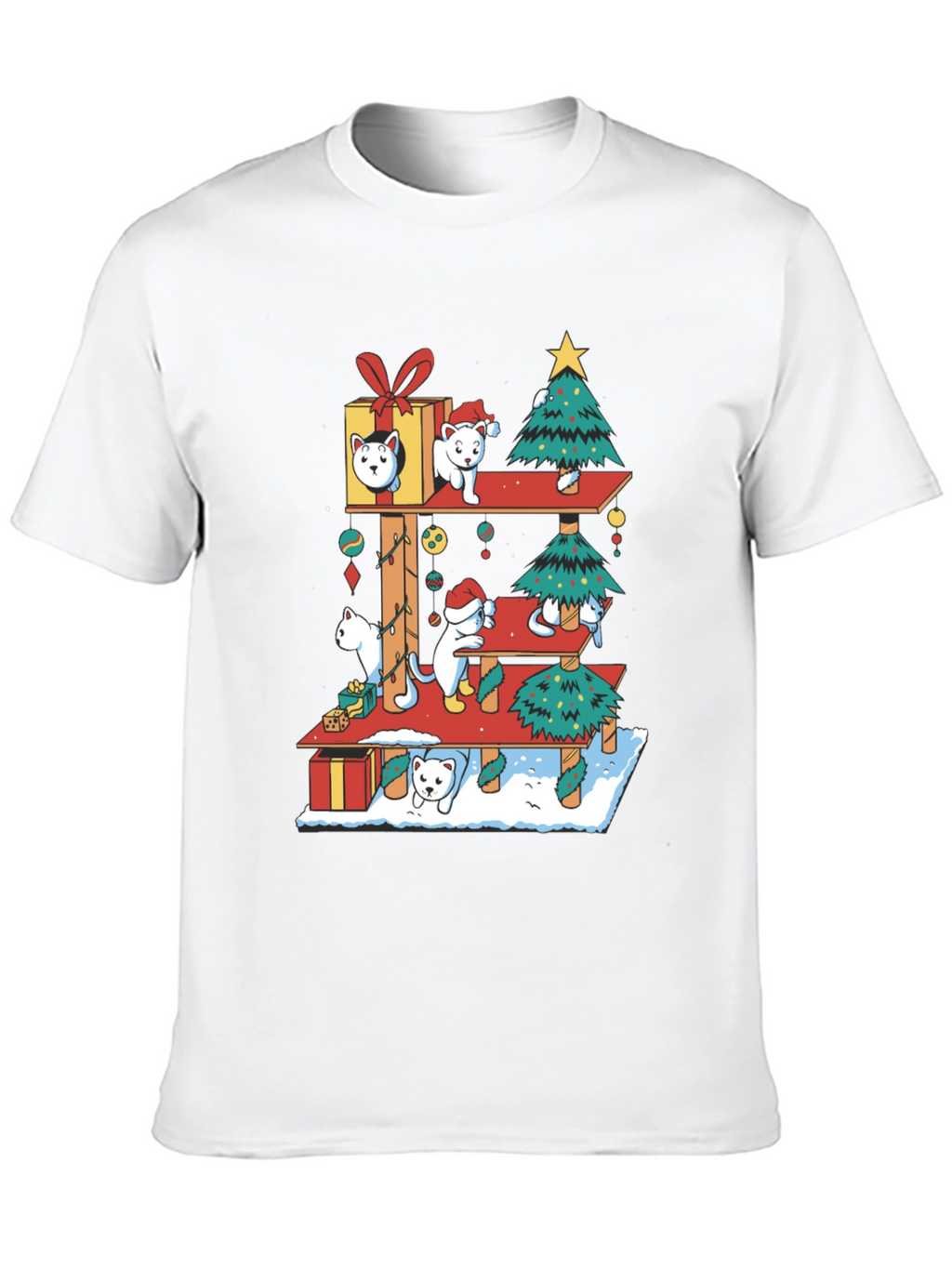 Holiday Cat Tree T-Shirt - Christmas Cats