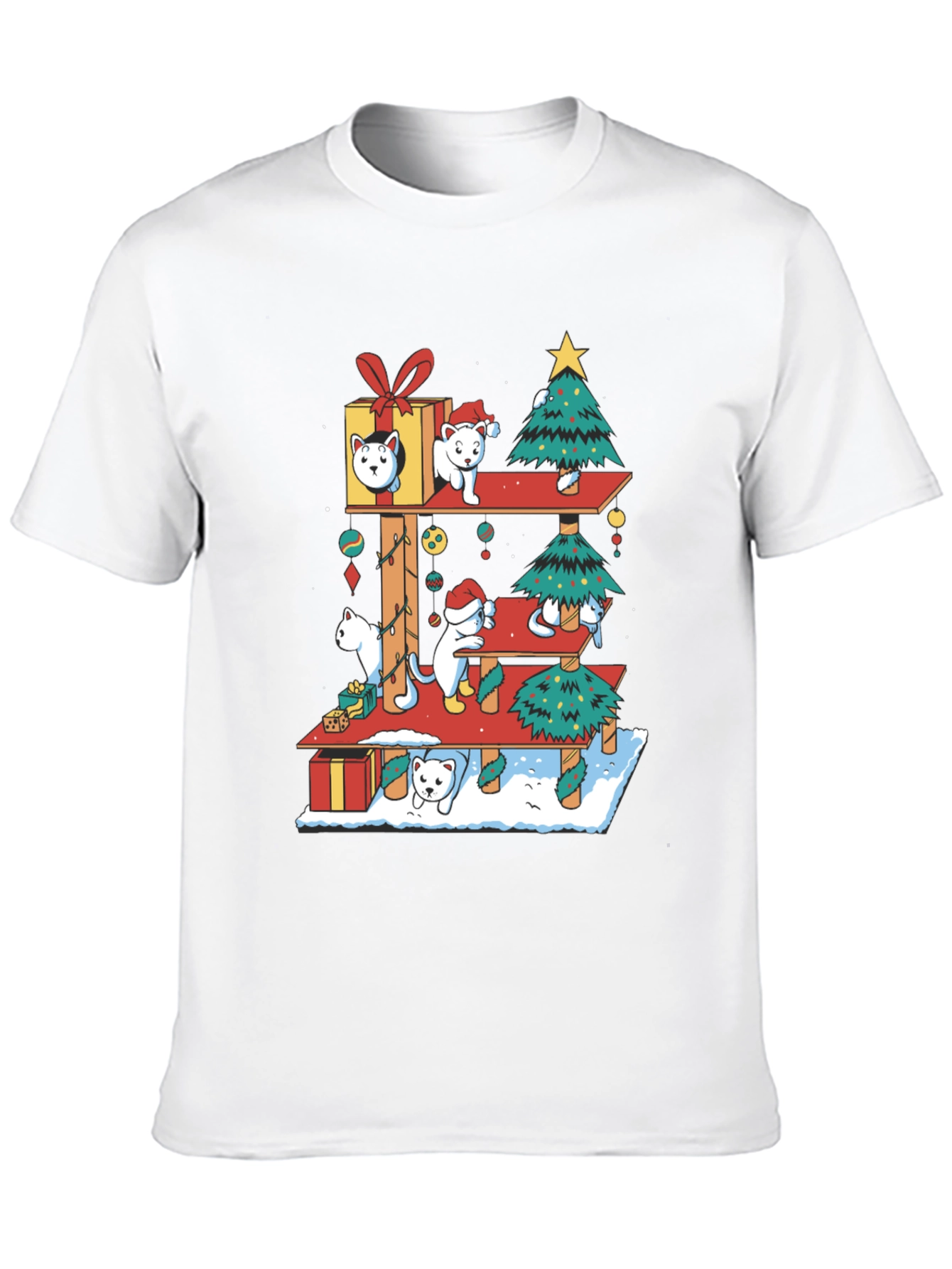 Holiday Cat Tree T-Shirt - Christmas Cats