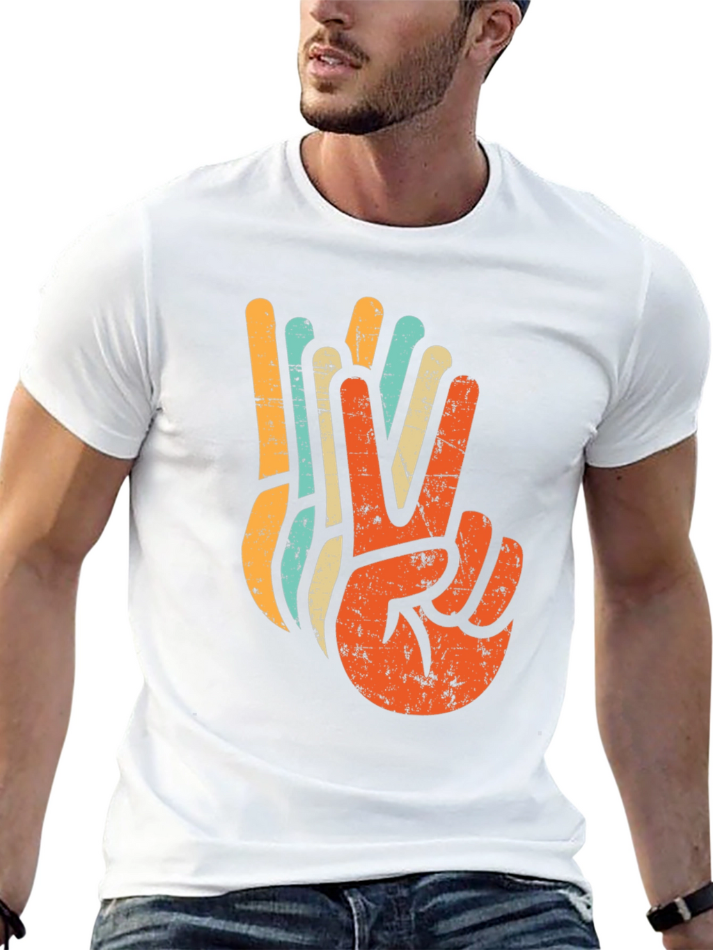 Retro Peace Sign Graphic T-Shirt