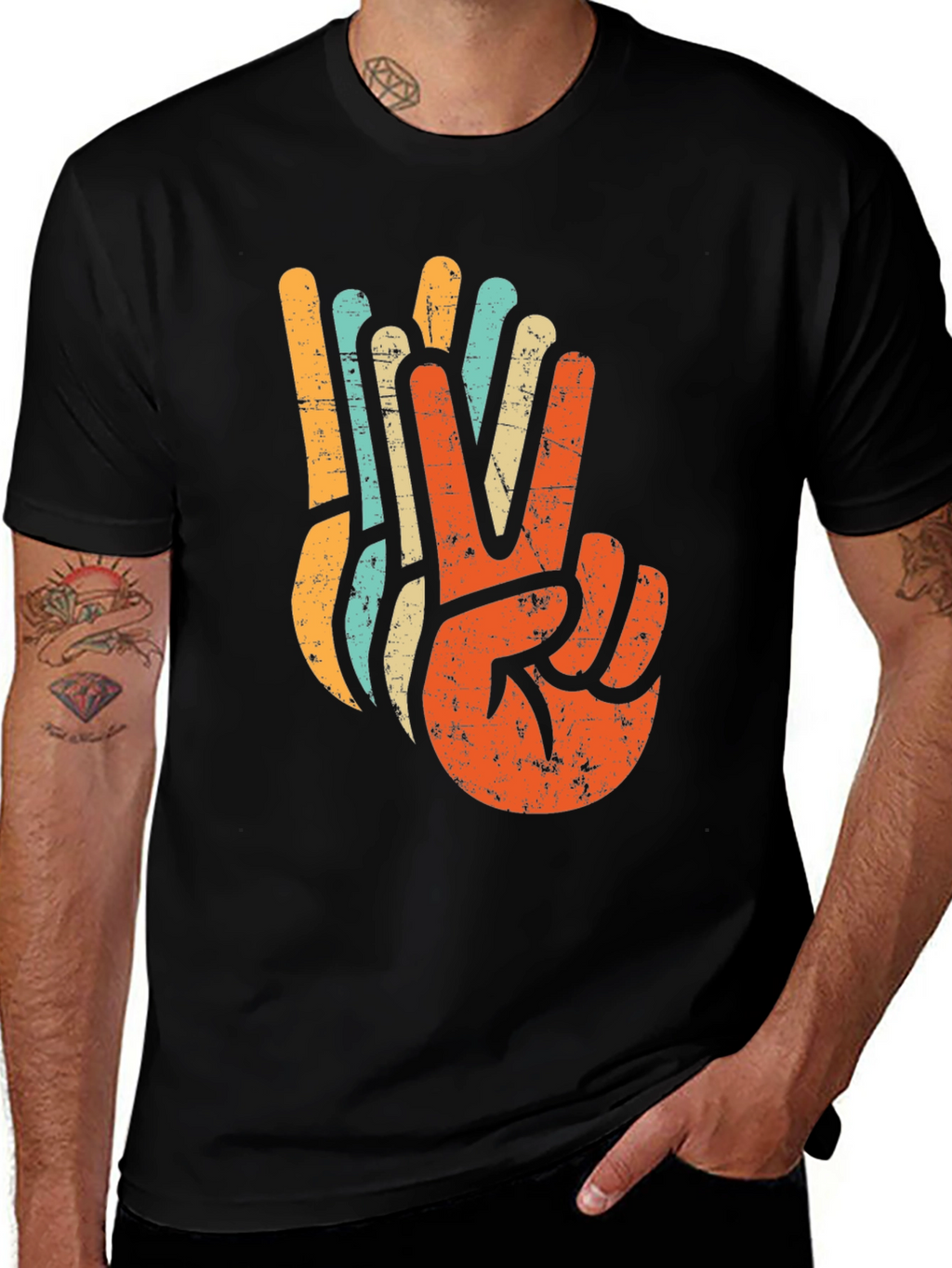 Retro Peace Sign Graphic T-Shirt
