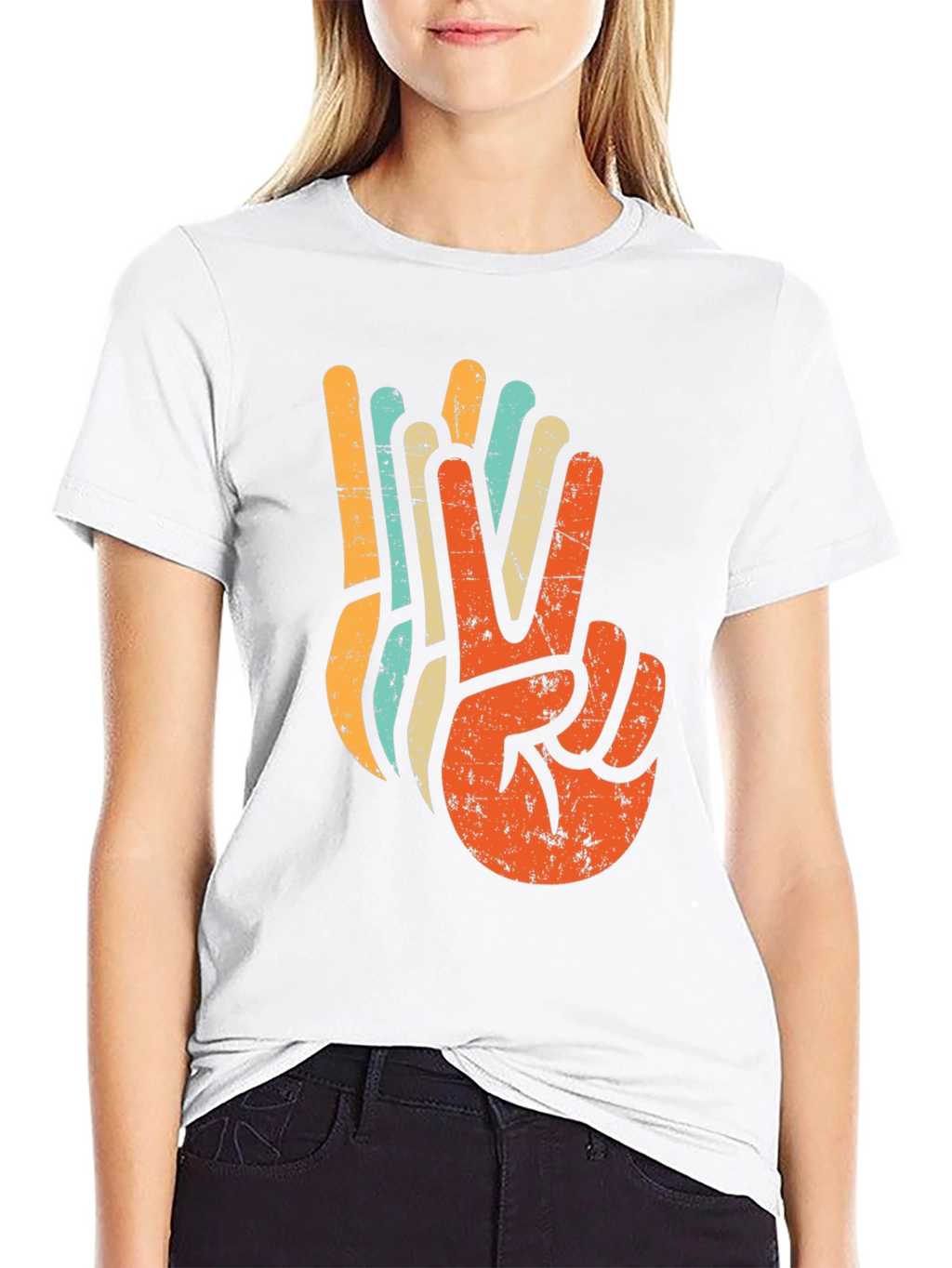 Retro Peace Sign Graphic T-Shirt