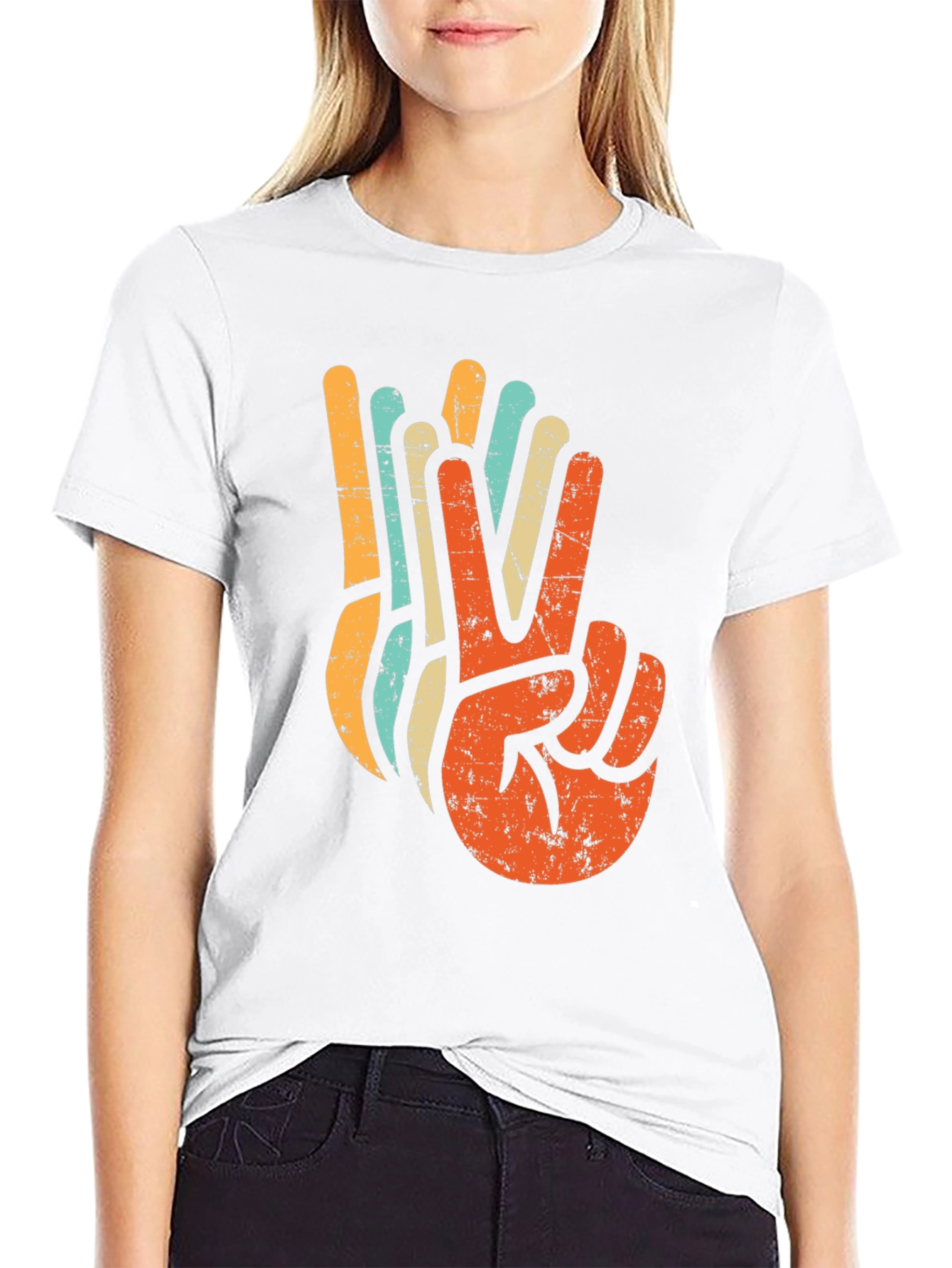 Retro Peace Sign Graphic T-Shirt