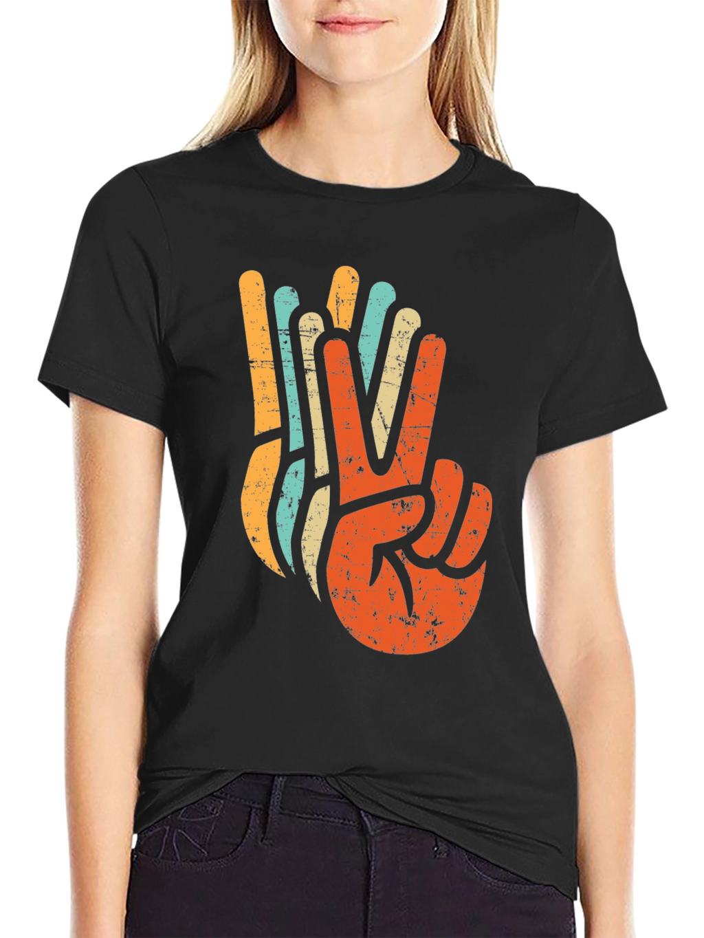 Retro Peace Sign Graphic T-Shirt