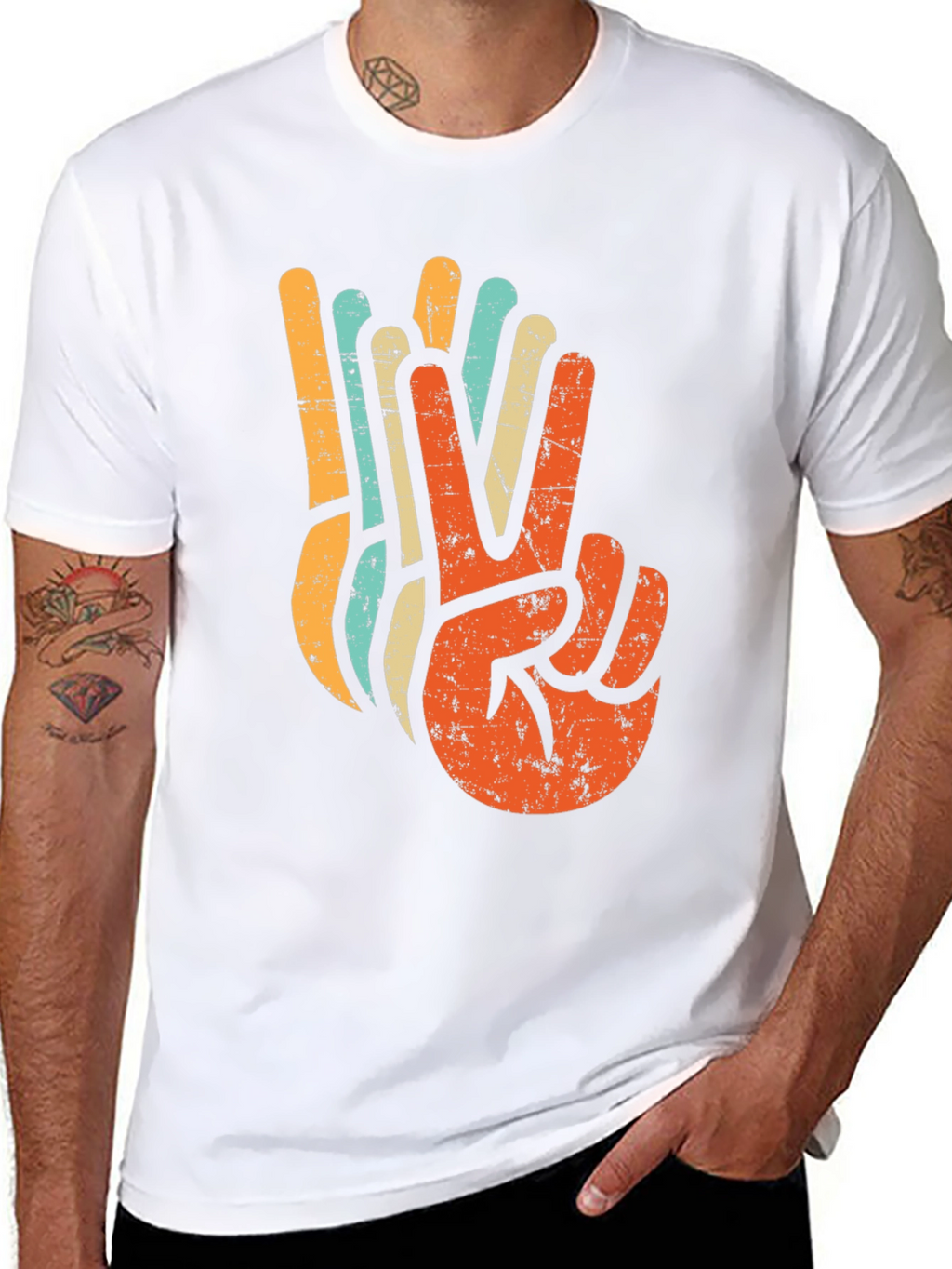 Retro Peace Sign Graphic T-Shirt