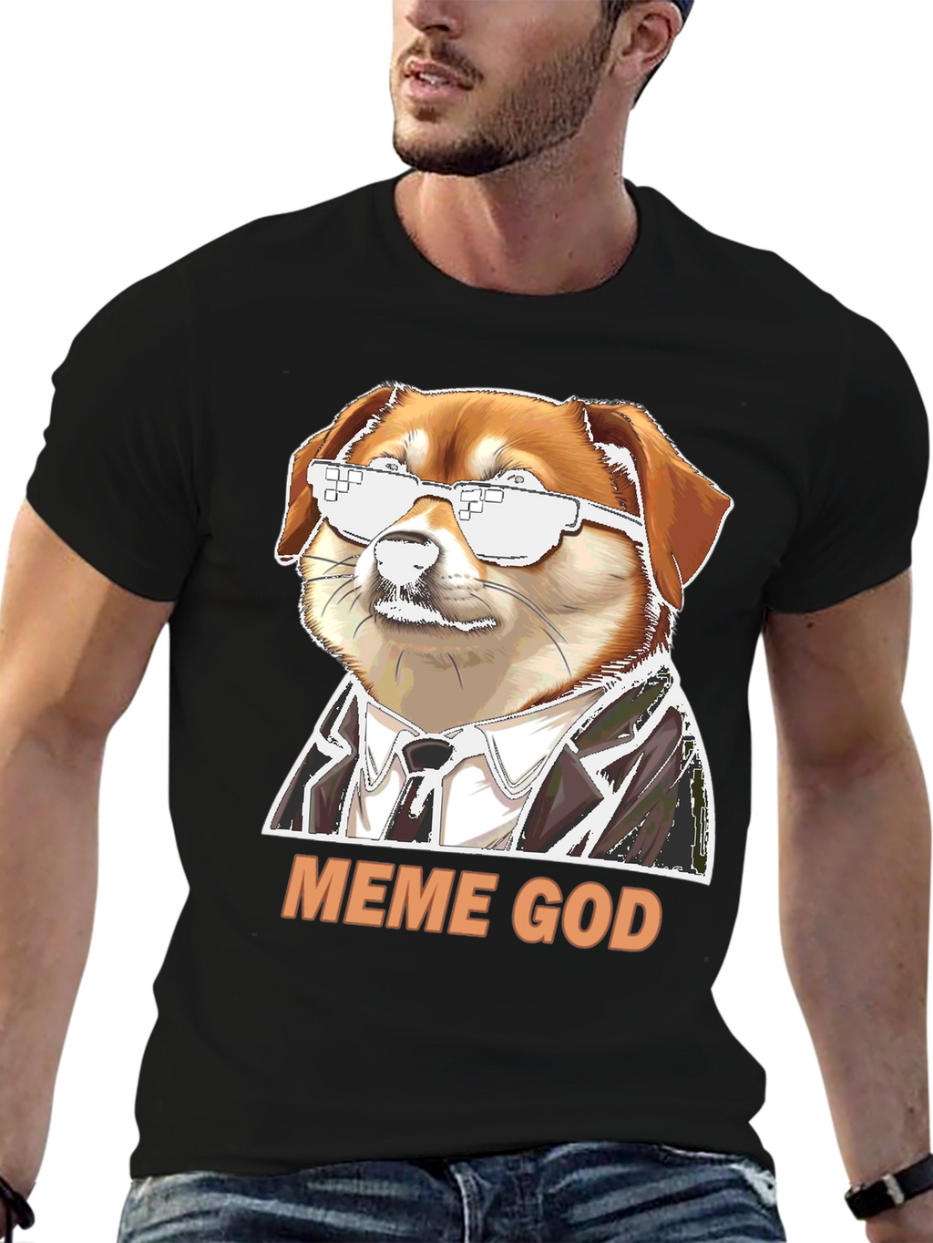 Meme God Doge T-Shirt - Funny Novelty Tee