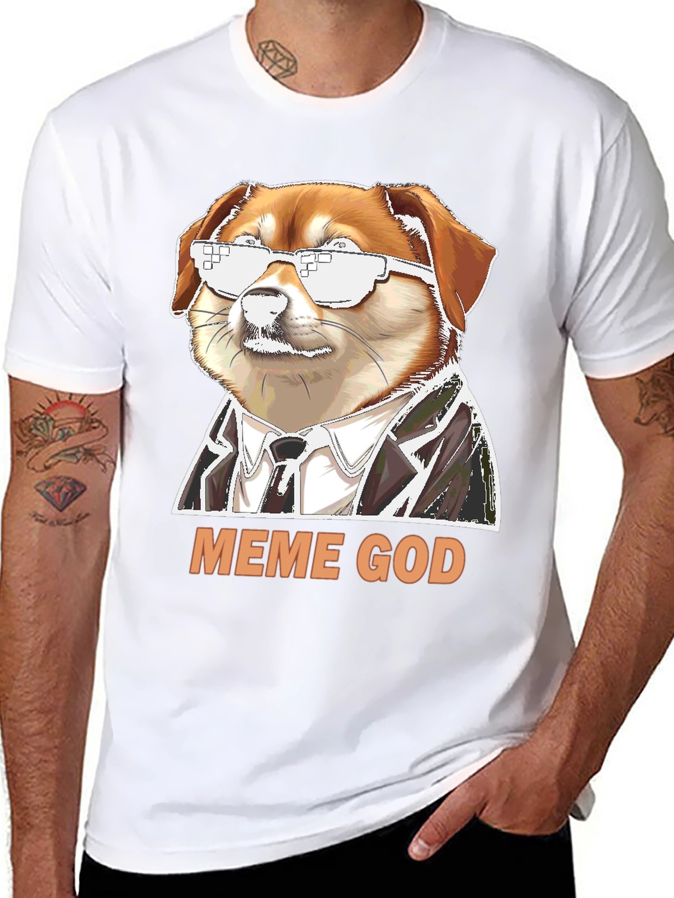Meme God Doge T-Shirt - Funny Novelty Tee