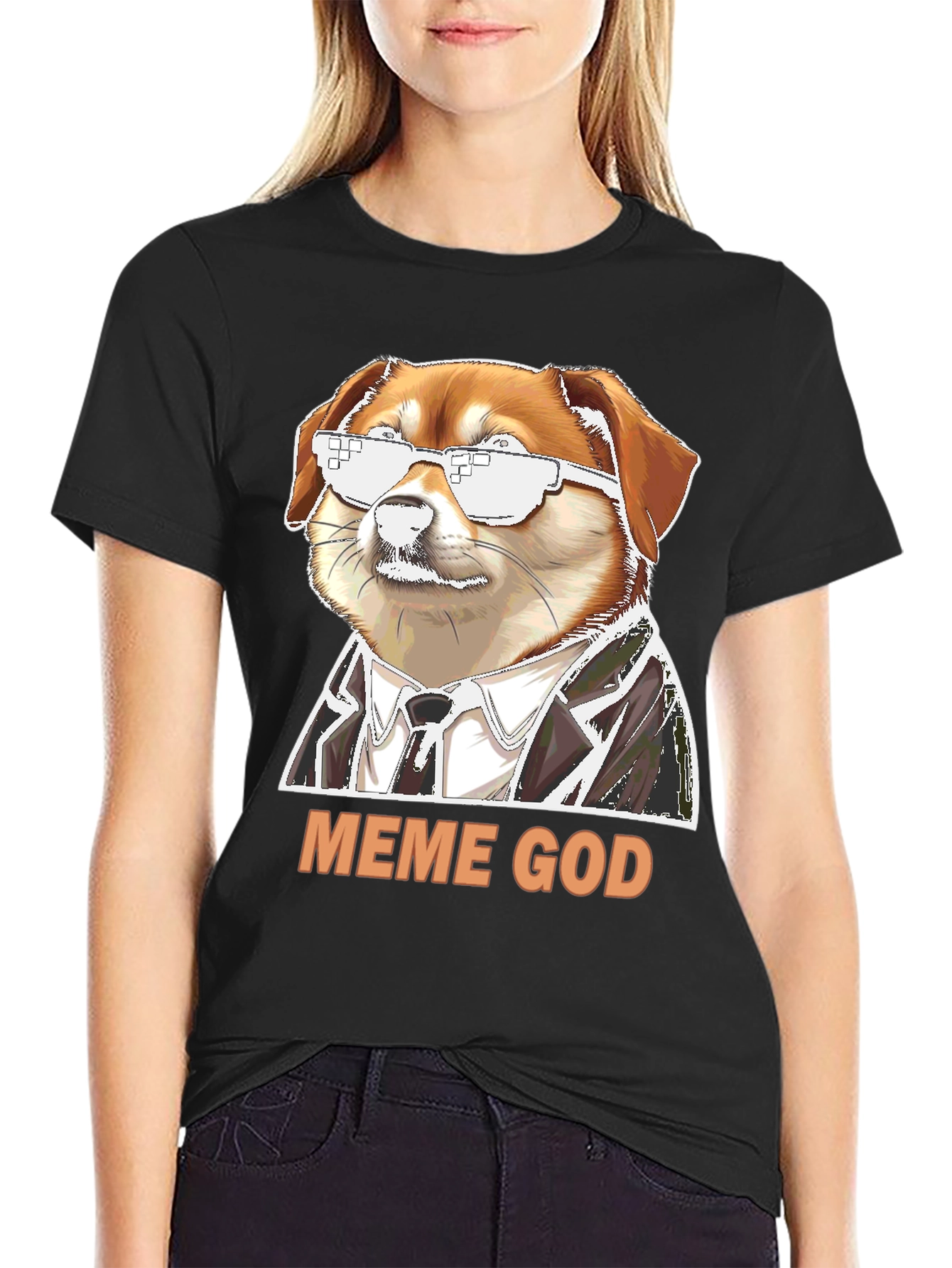 Meme God Doge T-Shirt - Funny Novelty Tee