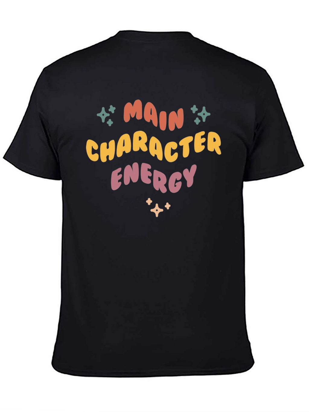 Main Character Energy T-Shirt - Retro Style Black Tee