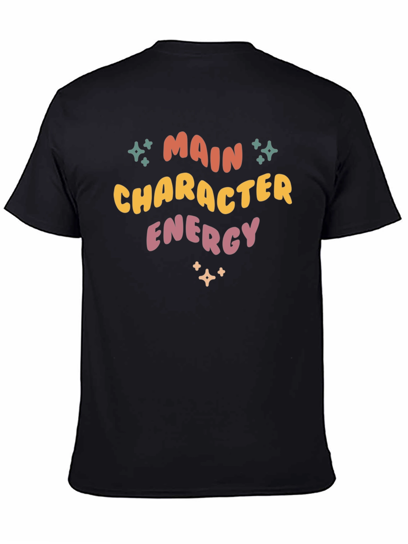 Main Character Energy T-Shirt - Retro Style Black Tee