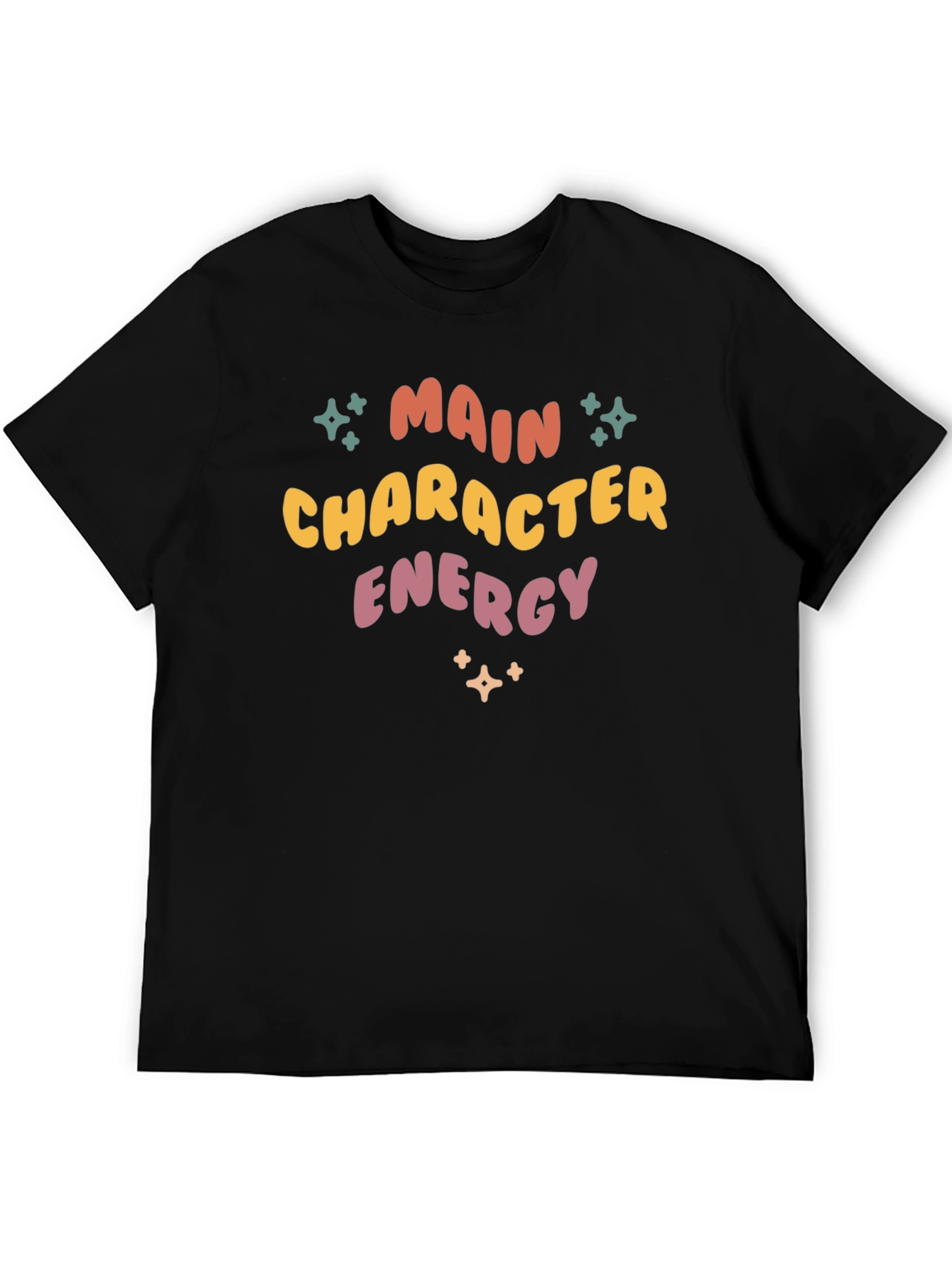 Main Character Energy T-Shirt - Retro Style Black Tee
