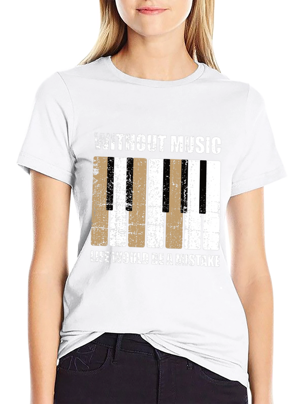 Music Lover T-Shirt - Piano Key Design