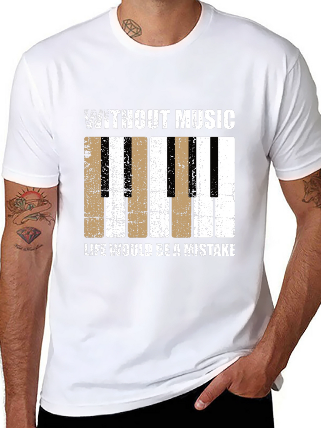 Music Lover T-Shirt - Piano Key Design